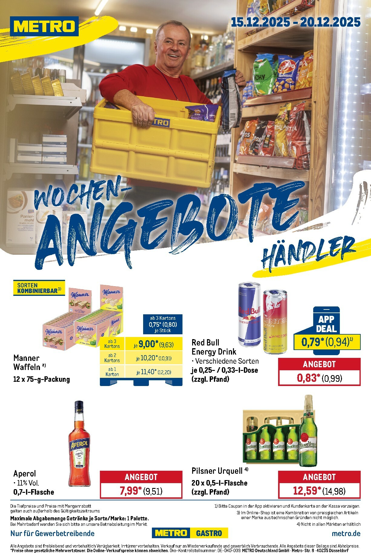 metro - Metro - Wochen-Angebote Händler-Prospekt gültig vom 15.12. bis 20.12.