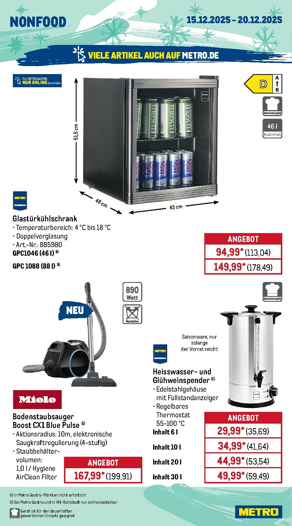 metro - Metro - Wochen-Angebote Gastro-Prospekt gültig vom 15.12. bis 20.12. - page: 18