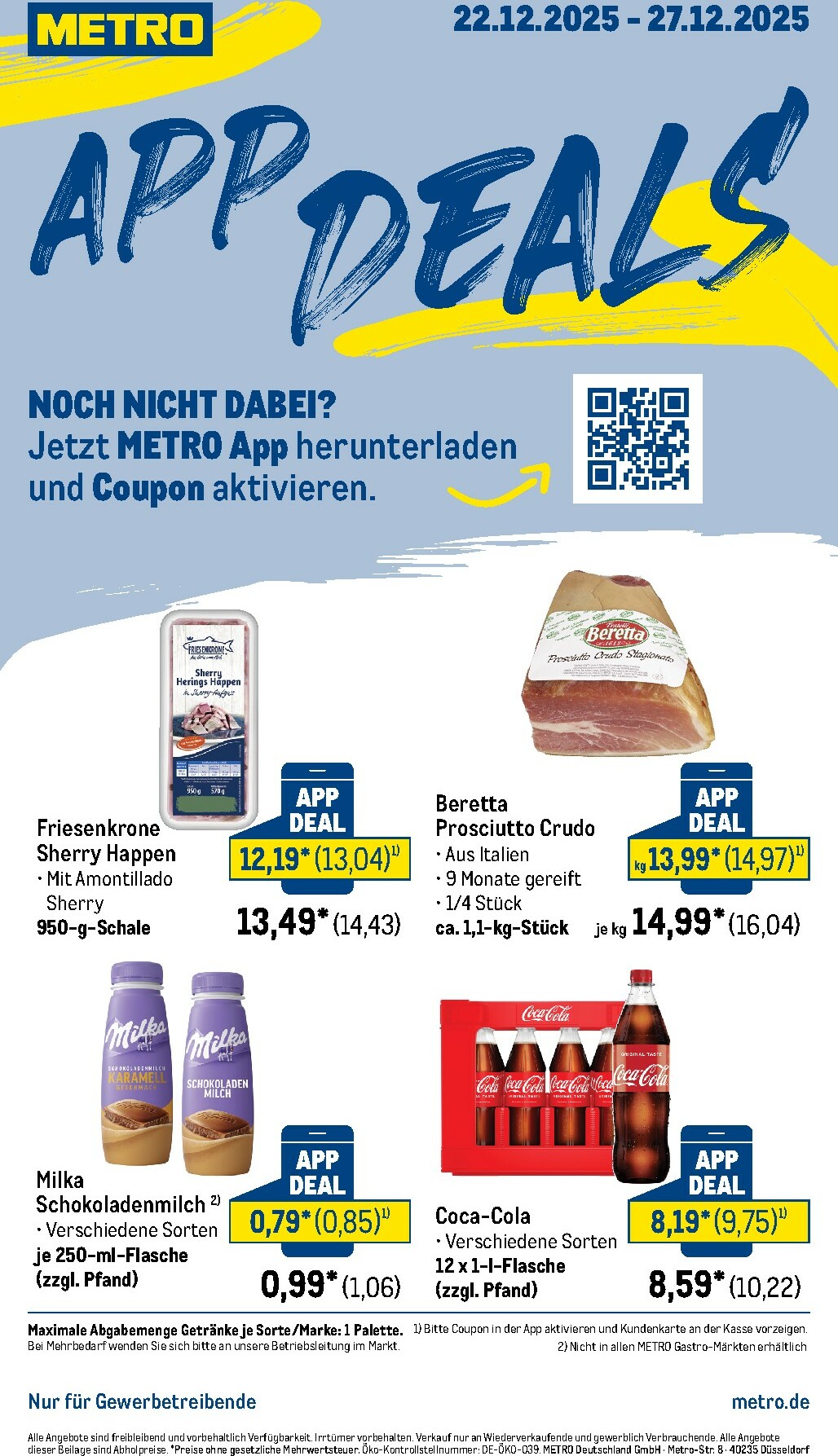 metro - Metro - App-Deals-Prospekt gültig vom 22.12. bis 27.12. - page: 1