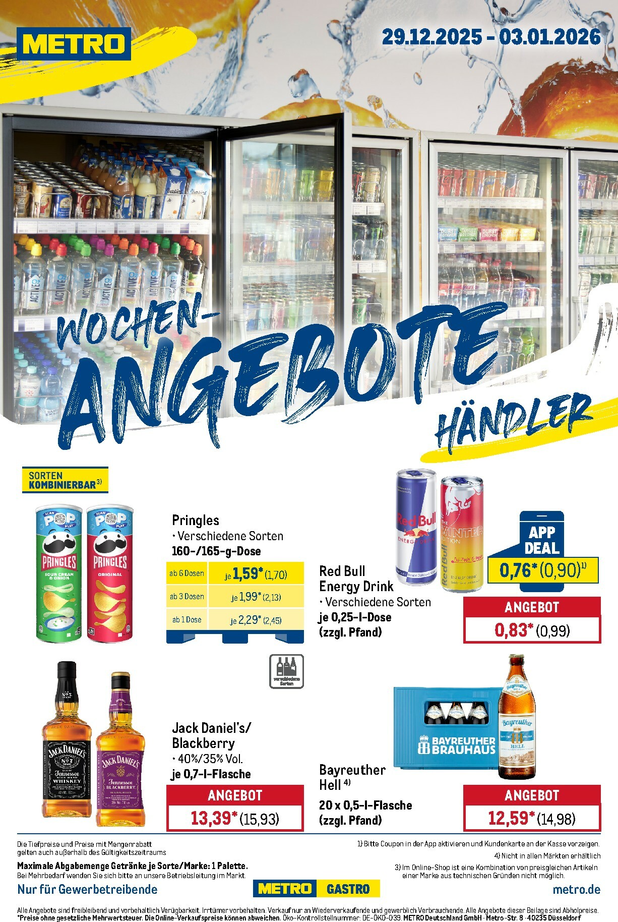 metro - Metro - Wochen-Angebote Händler-Prospekt gültig vom 29.12. bis 03.01.