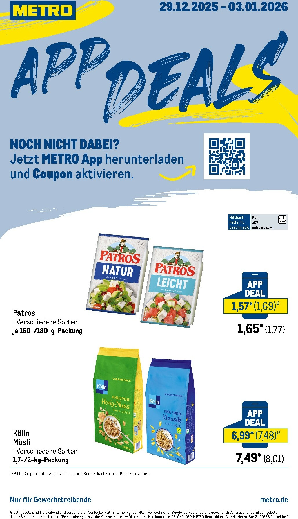 metro - Metro - App-Deals-Prospekt gültig vom 29.12. bis 03.01.