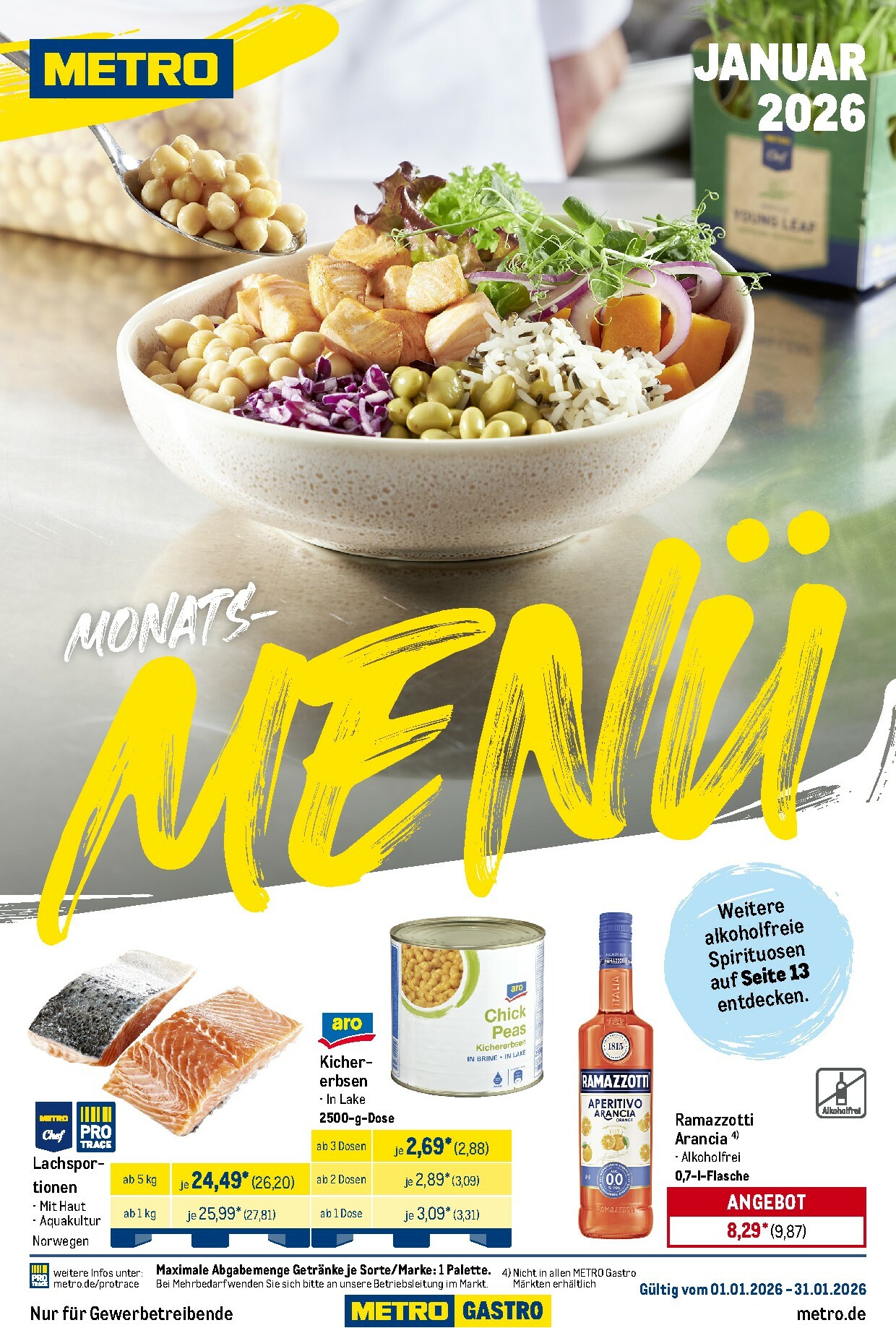 metro - Metro - Monats-Menü-Prospekt gültig vom 01.01. bis 31.01.