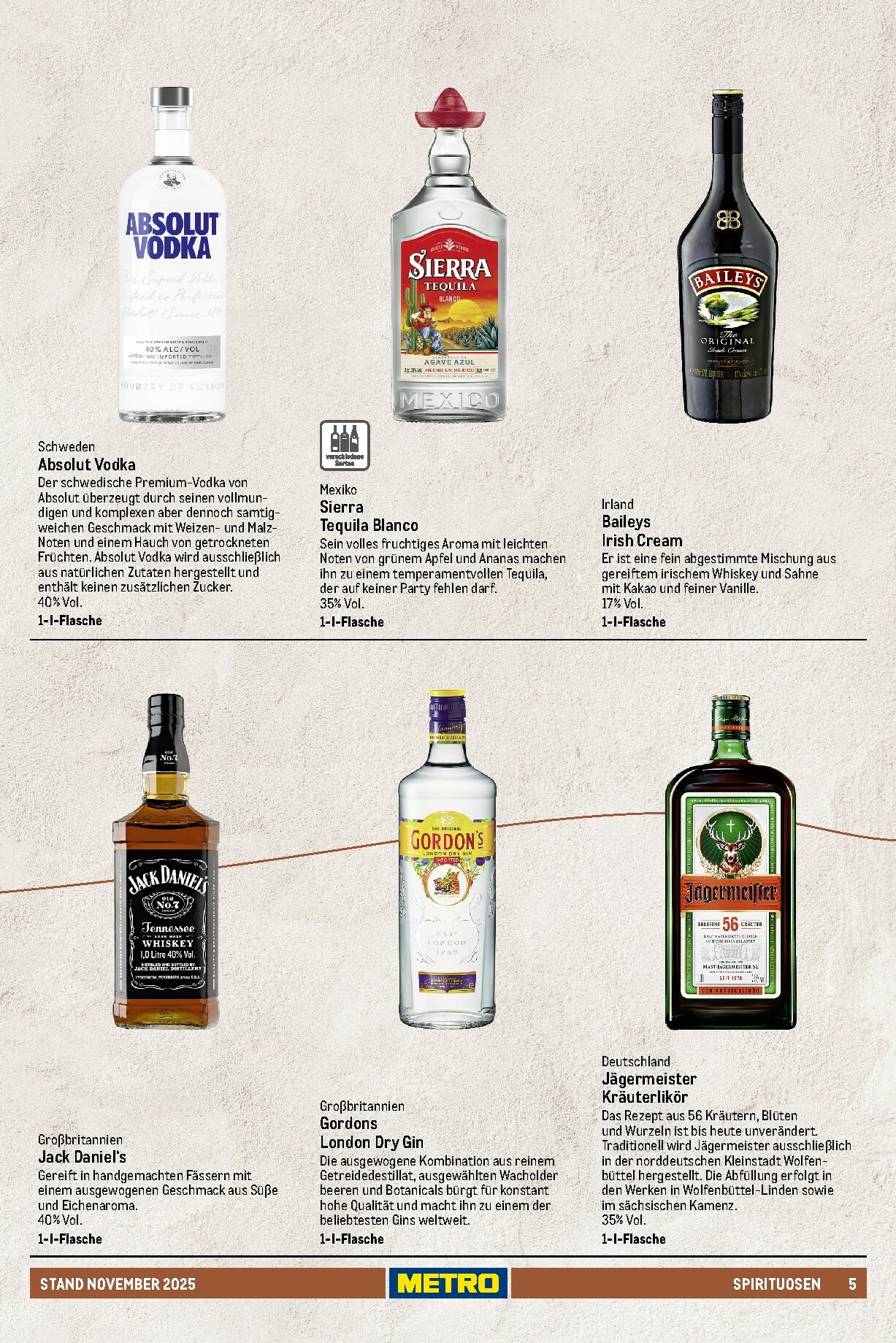 metro - Metro - Spirituosen Sortiment-Prospekt gültig vom 01.11. bis 31.08. - page: 5