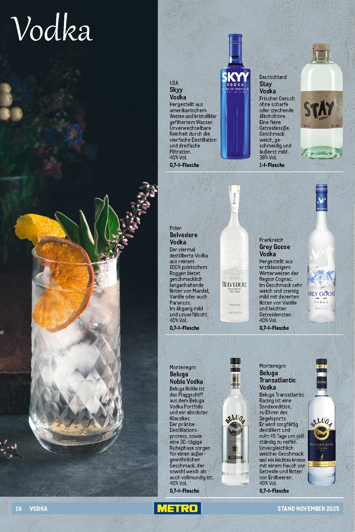 metro - Metro - Spirituosen Sortiment-Prospekt gültig vom 01.11. bis 31.08. - page: 16
