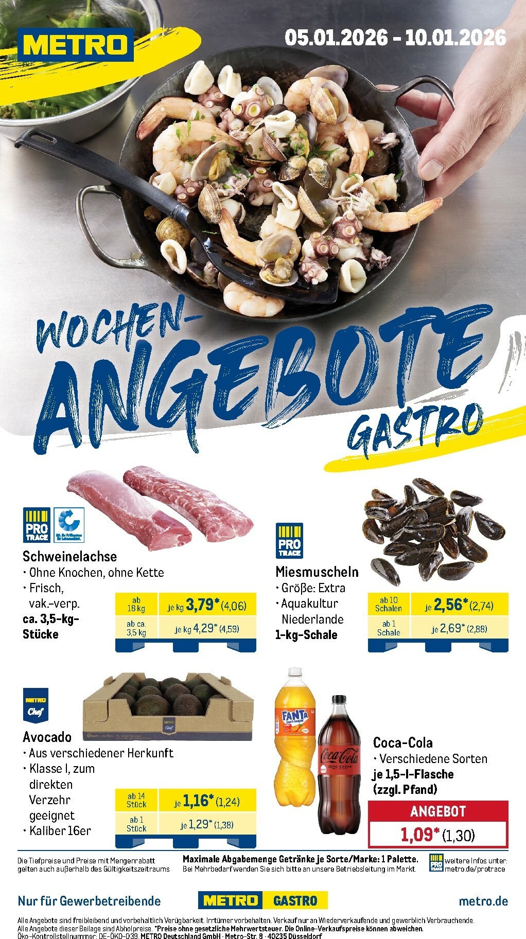 metro - Metro - Wochen-Angebote Gastro-Prospekt gültig vom 05.01. bis 10.01.