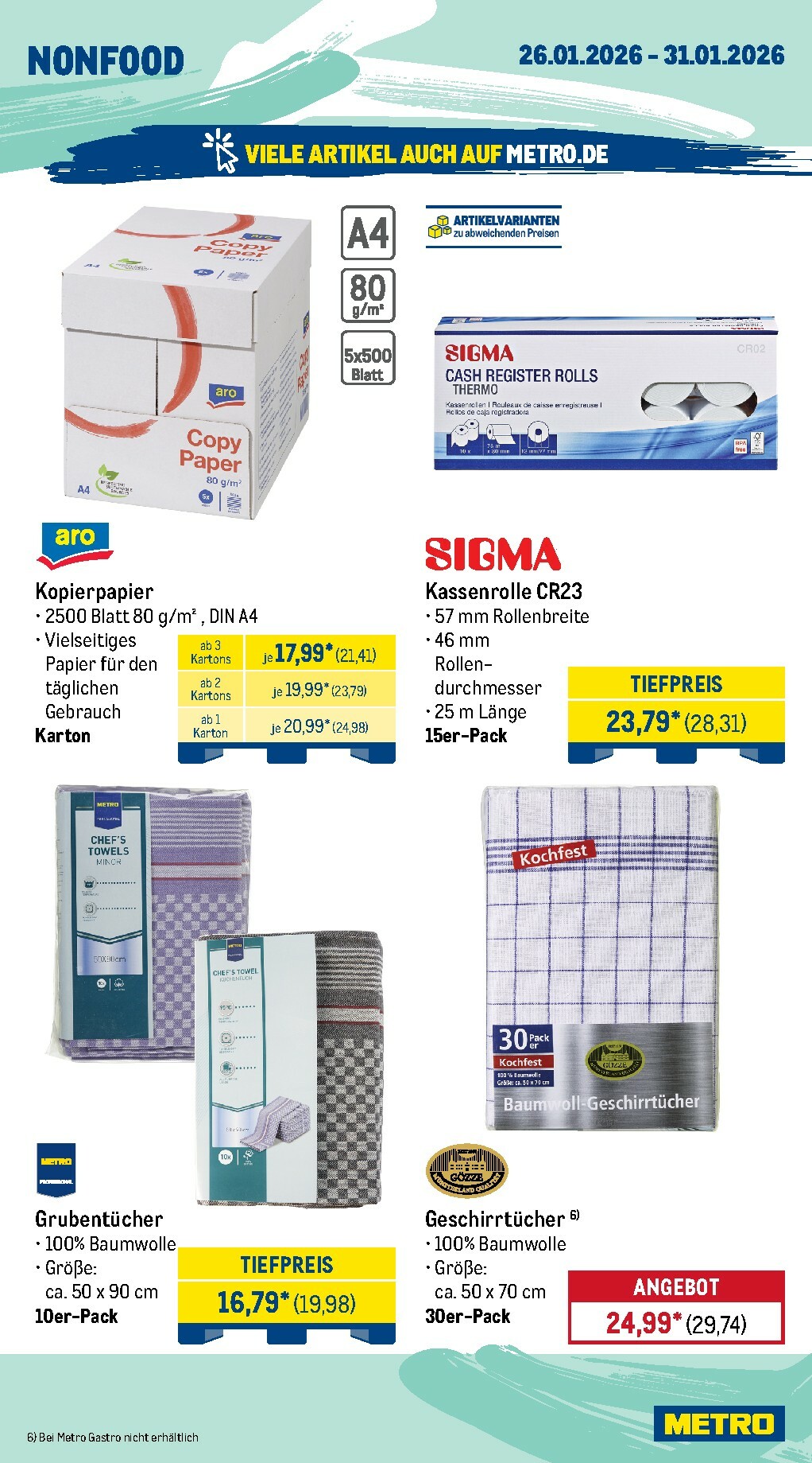 metro - Metro - Wochen-Angebote Gastro-Prospekt gültig vom 26.01. bis 31.01. - page: 20