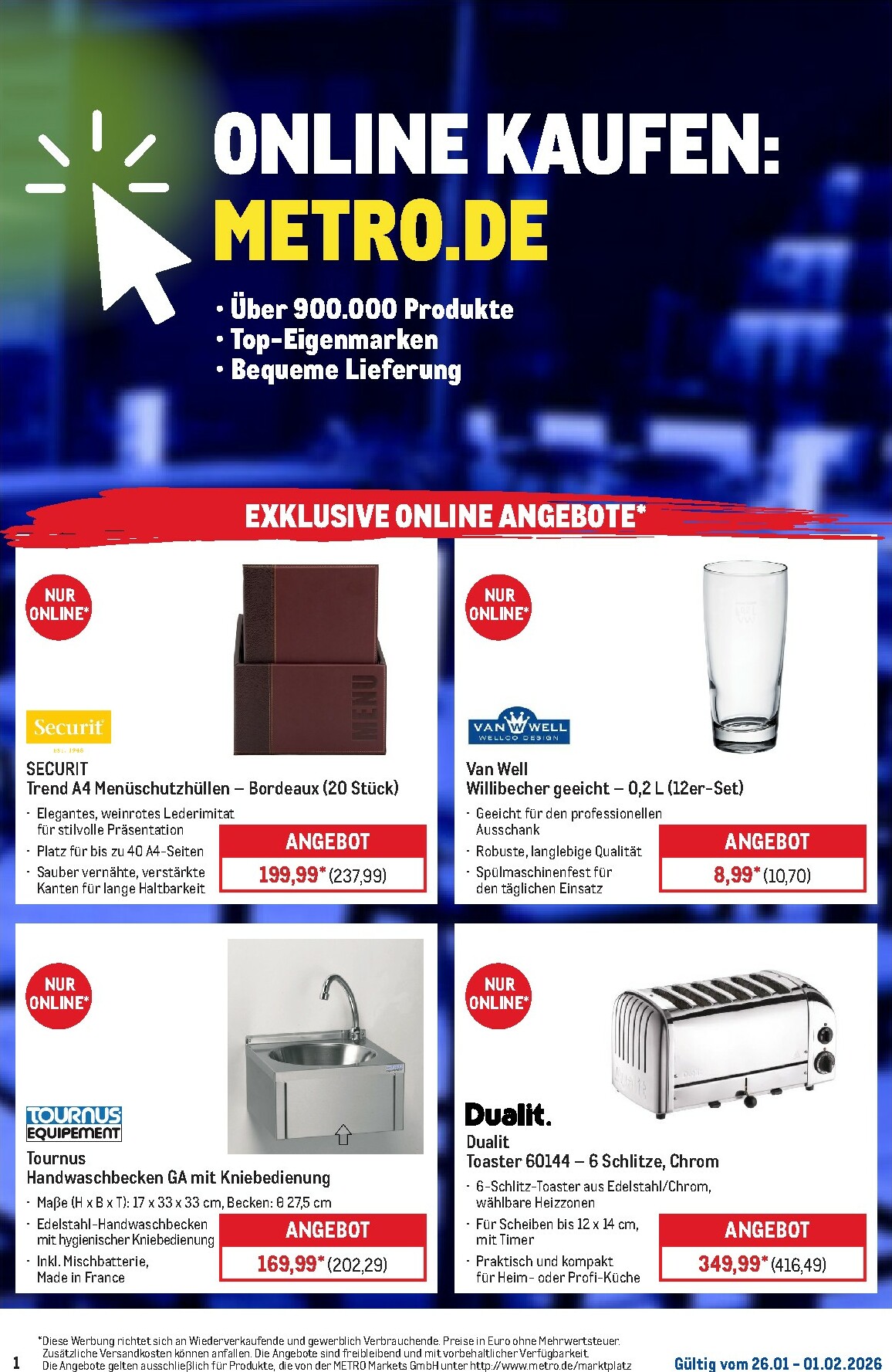 metro - Metro - Online: Wochen-Angebote-Prospekt gültig vom 26.01. bis 01.02.