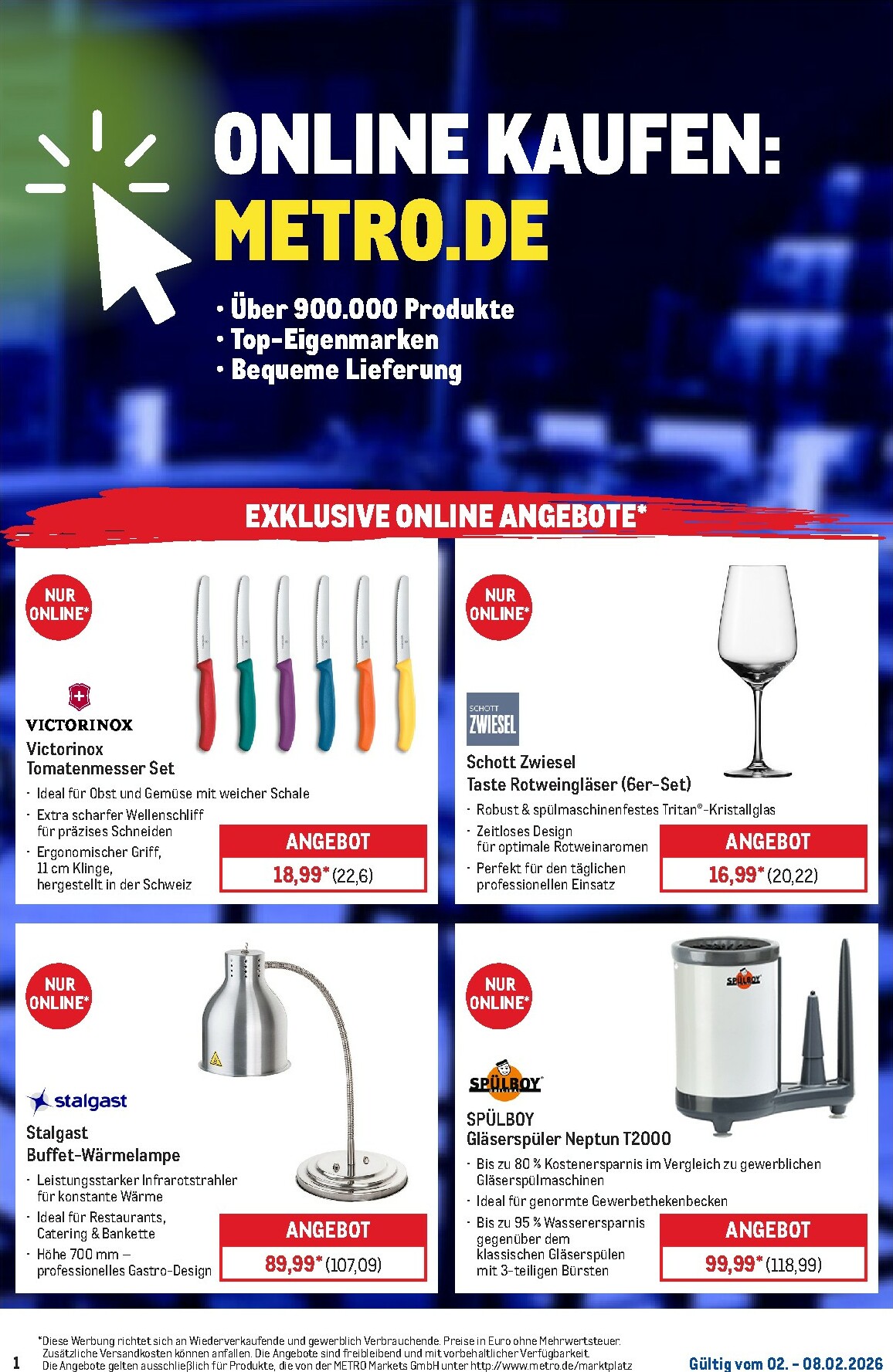metro - Metro - Online: Wochen-Angebote-Prospekt gültig vom 02.02.2026 bis 08.02.2026