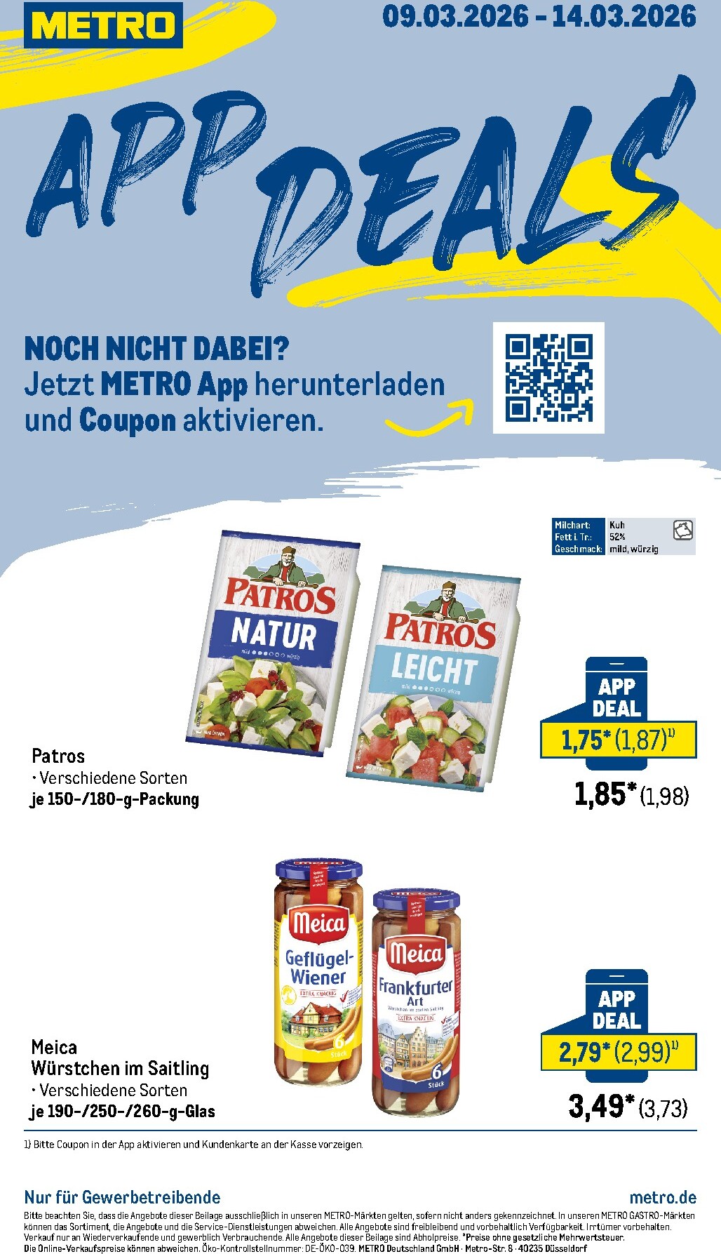 metro - Metro - App Deals-Prospekt gültig vom 09.03.2026 bis 14.03.2026