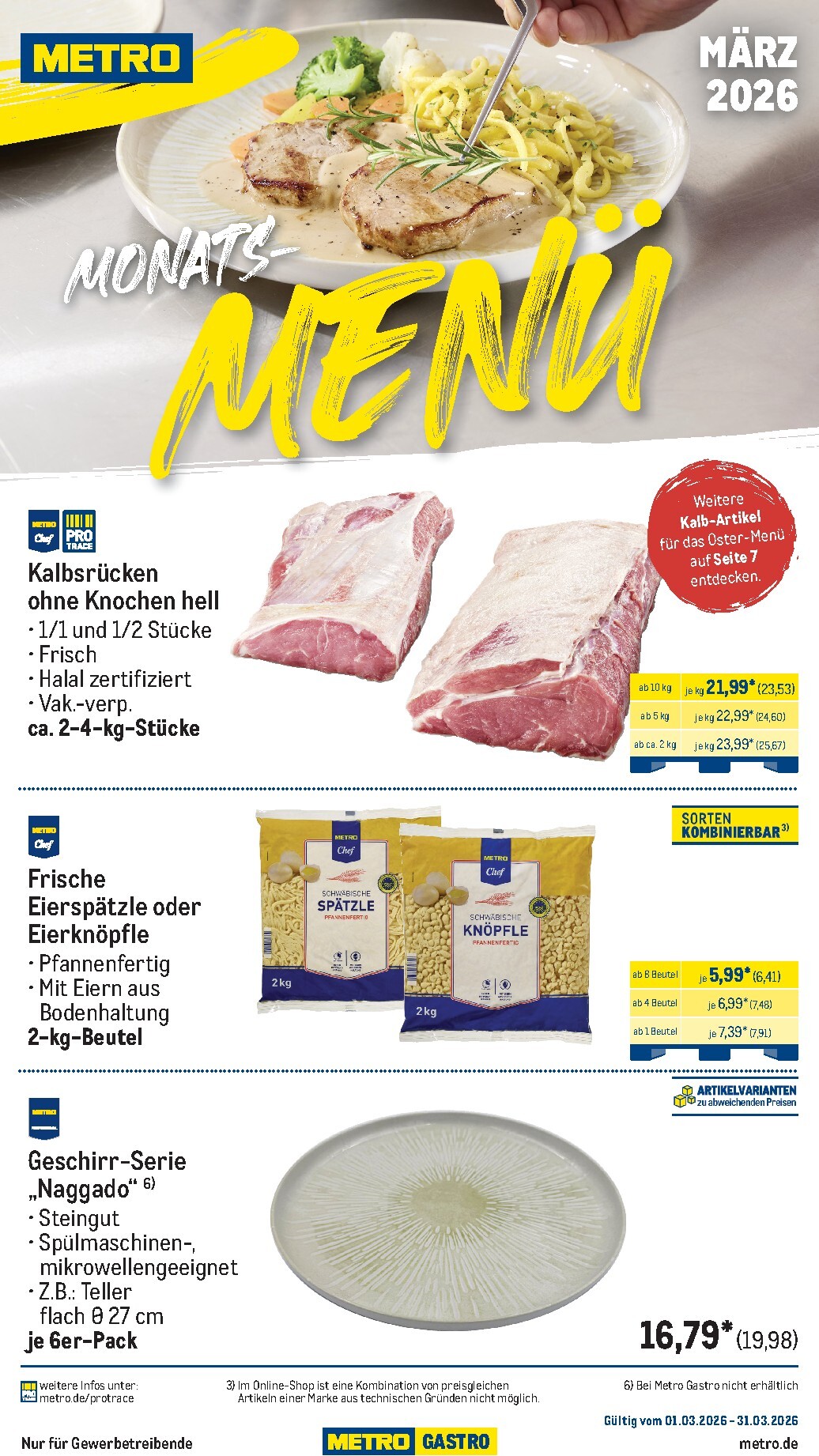 metro - Metro - Monats-Menü-Prospekt gültig vom 01.03.2026 bis 31.03.2026