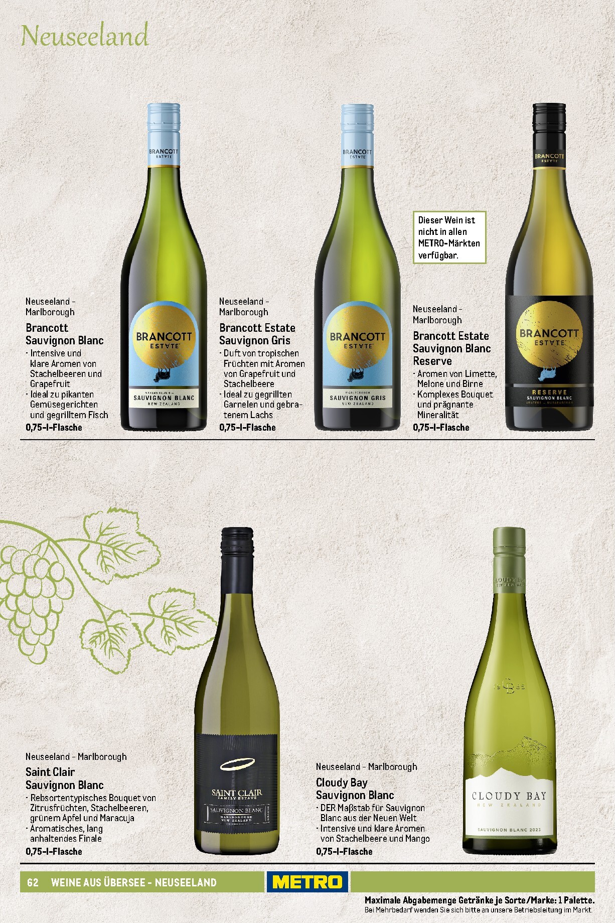 metro - Metro - Wein und Sekt Sortiment Prospekt – von Sonntag 19.04.2026 bis Mittwoch 30.09.2026 - page: 62