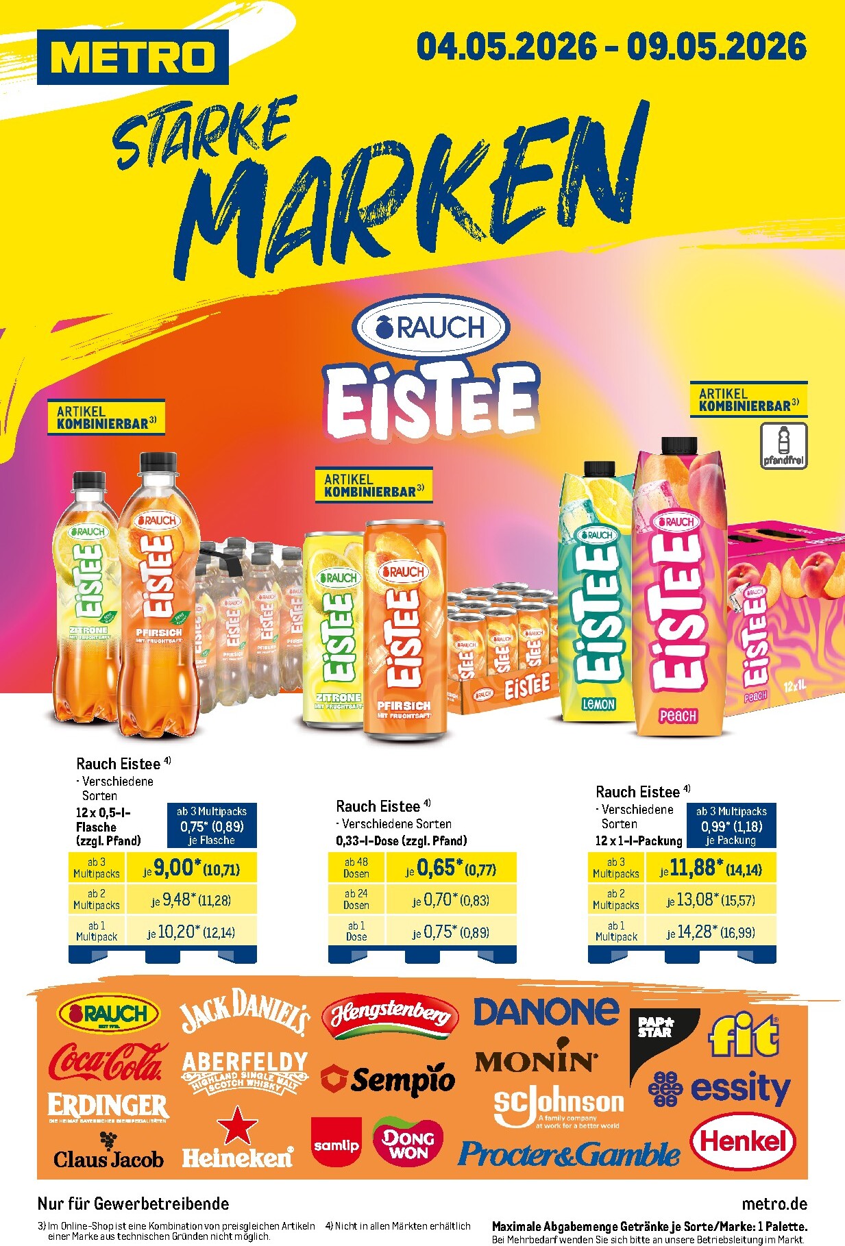 metro - Metro - Starke Marken Prospekt nächste Woche – von Montag 04.05.2026 bis Samstag 09.05.2026