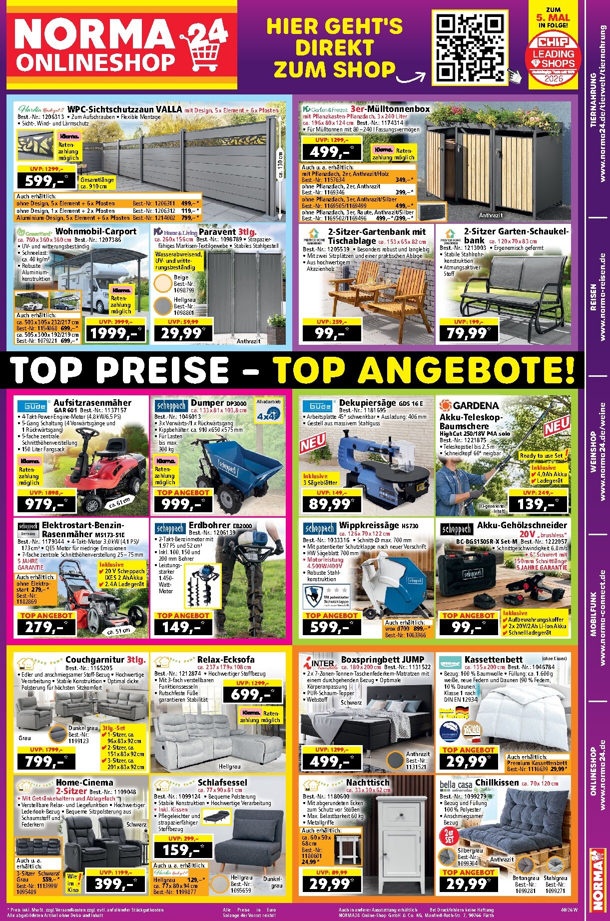 norma - Norma - Onlineshop Prospekt nächste Woche – von Montag 28.09.2026 bis Freitag 02.10.2026 - page: 1