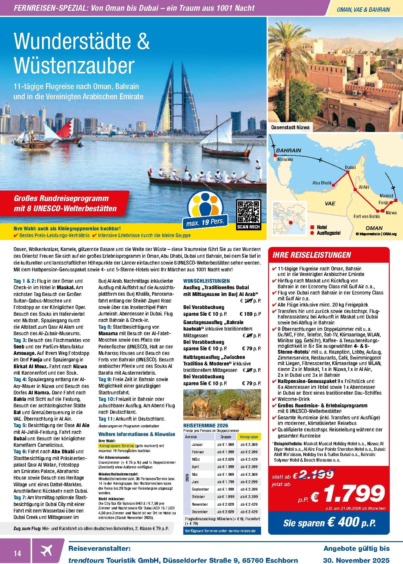 norma - Norma - Reisen-Prospekt gültig vom 01.11. bis 30.11. - page: 14