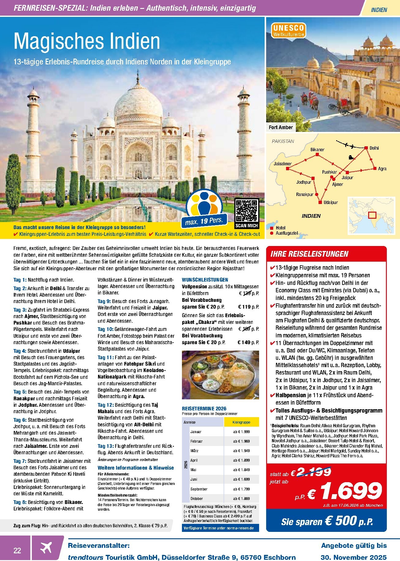 norma - Norma - Reisen-Prospekt gültig vom 01.11. bis 30.11. - page: 22