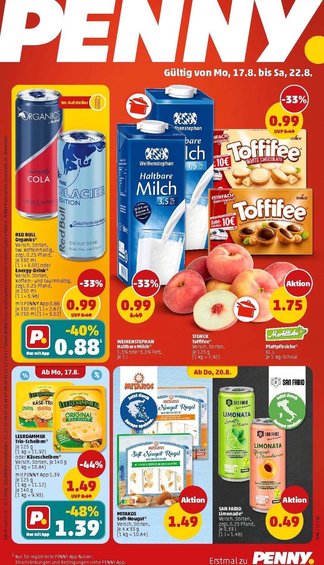 penny - PENNY Prospekt nächste Woche – von Montag 17.08.2026 bis Samstag 22.08.2026 - page: 1