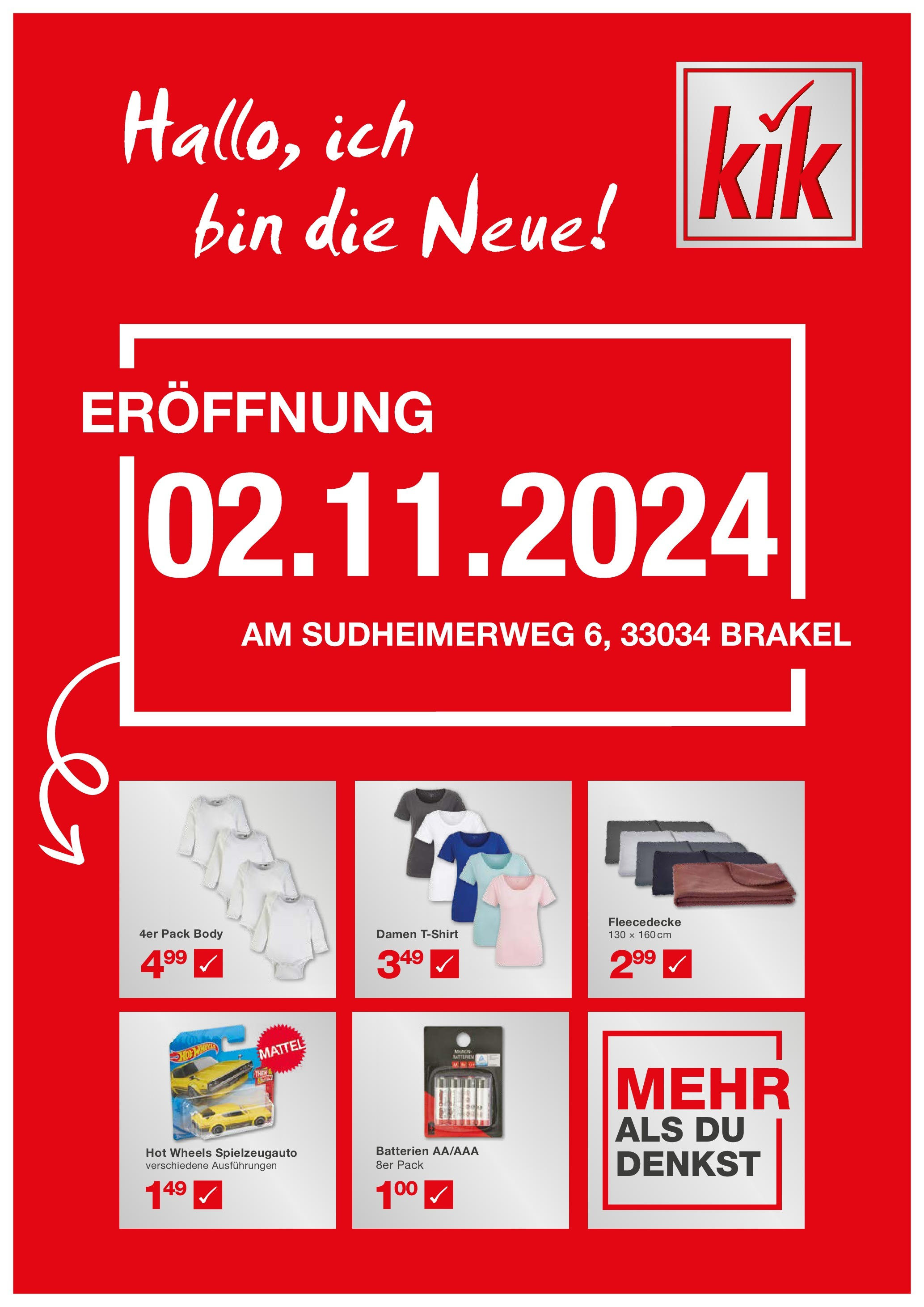 kik - Kik Neueröffnung in Brakel 28.10.2024 - 03.11.2024