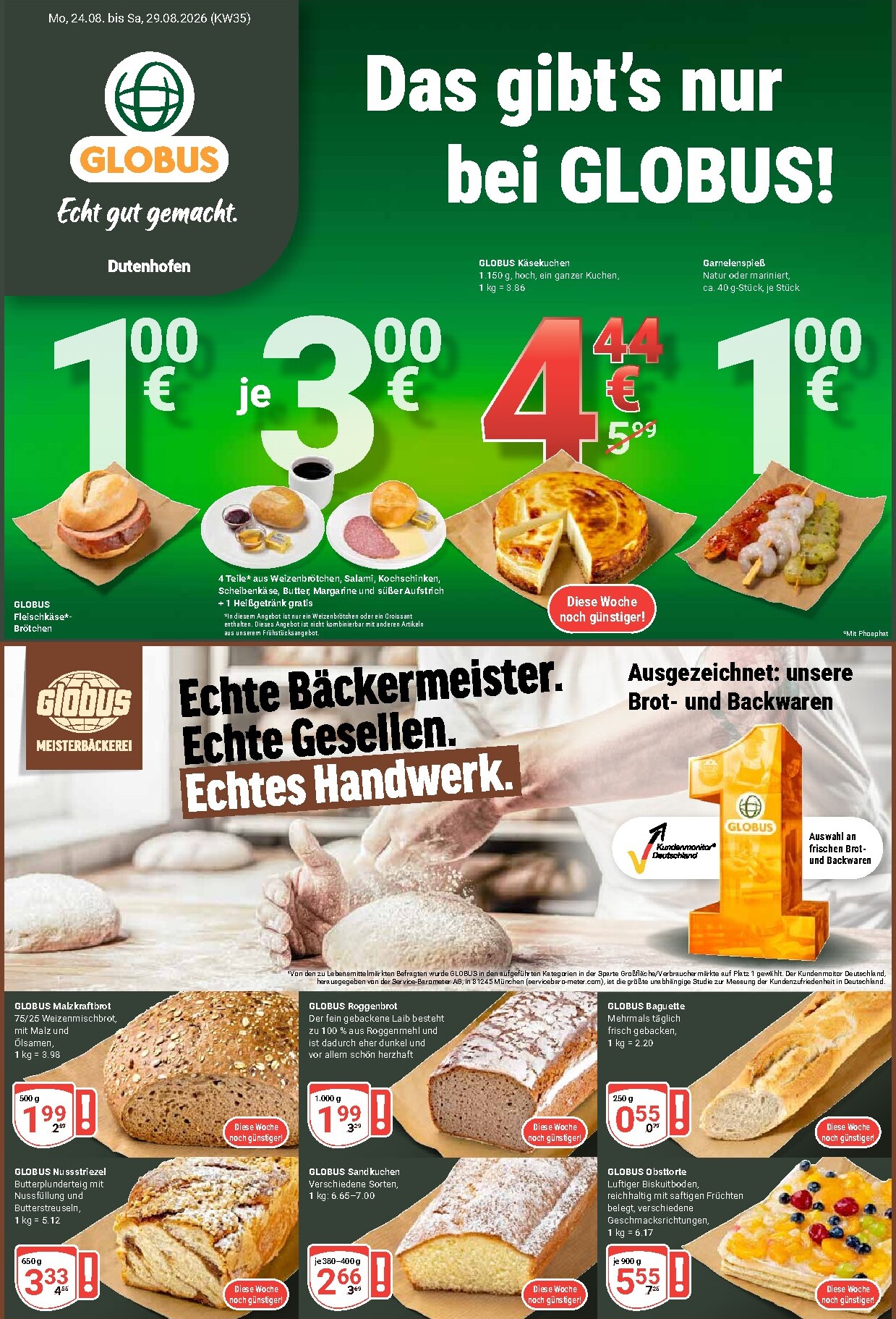 globus - Globus - Dutenhofen Prospekt nächste Woche – von Montag 24.08.2026 bis Samstag 29.08.2026
