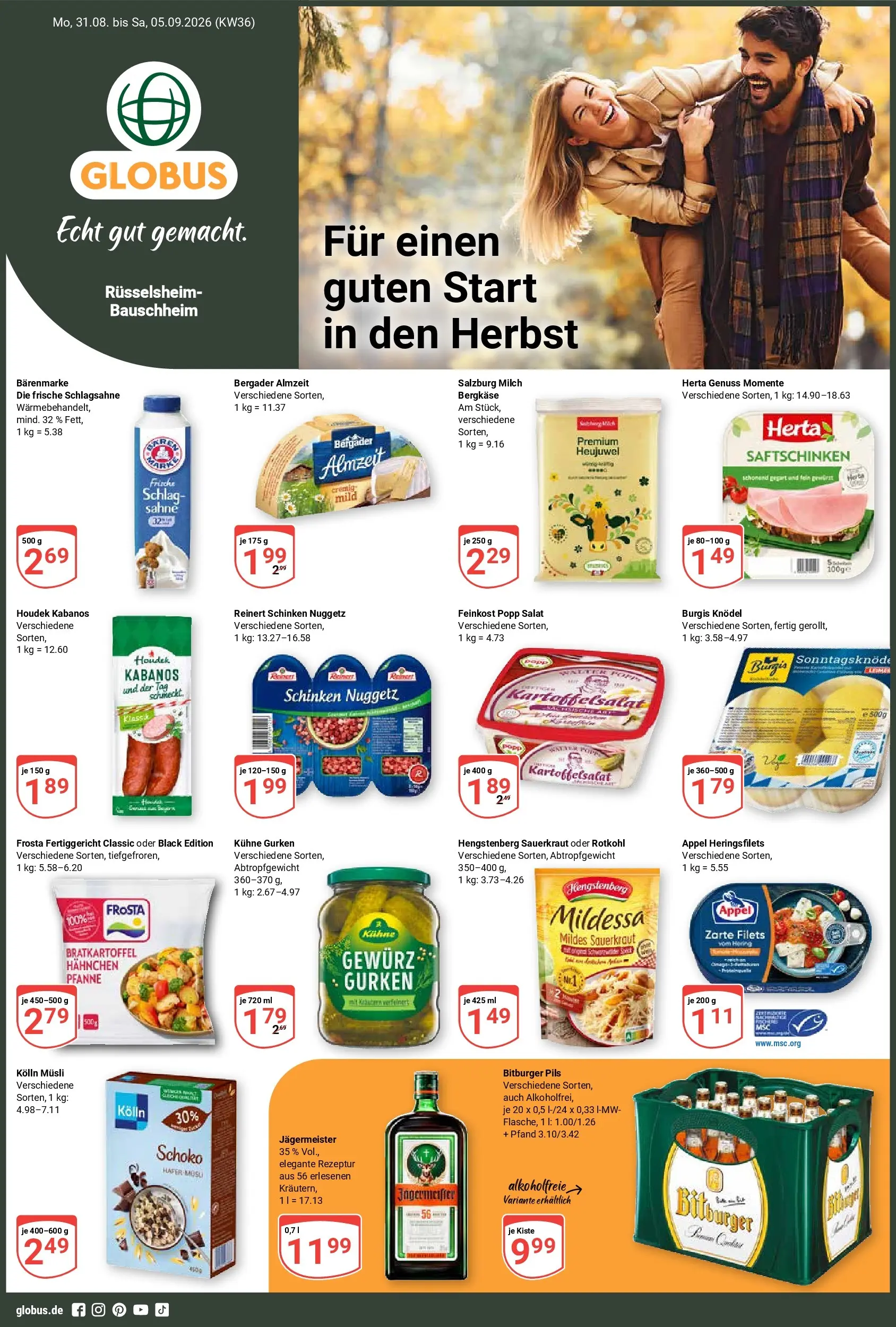 globus - Globus - Rüsselsheim-Bauschheim Prospekt nächste Woche – von Montag 31.08.2026 bis Samstag 05.09.2026