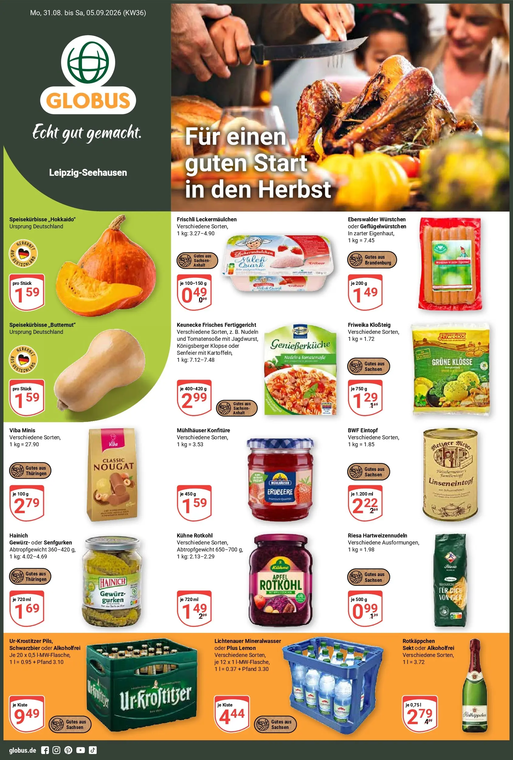 globus - Globus - Leipzig-Seehausen Prospekt – von Montag 31.08.2026 bis Samstag 05.09.2026