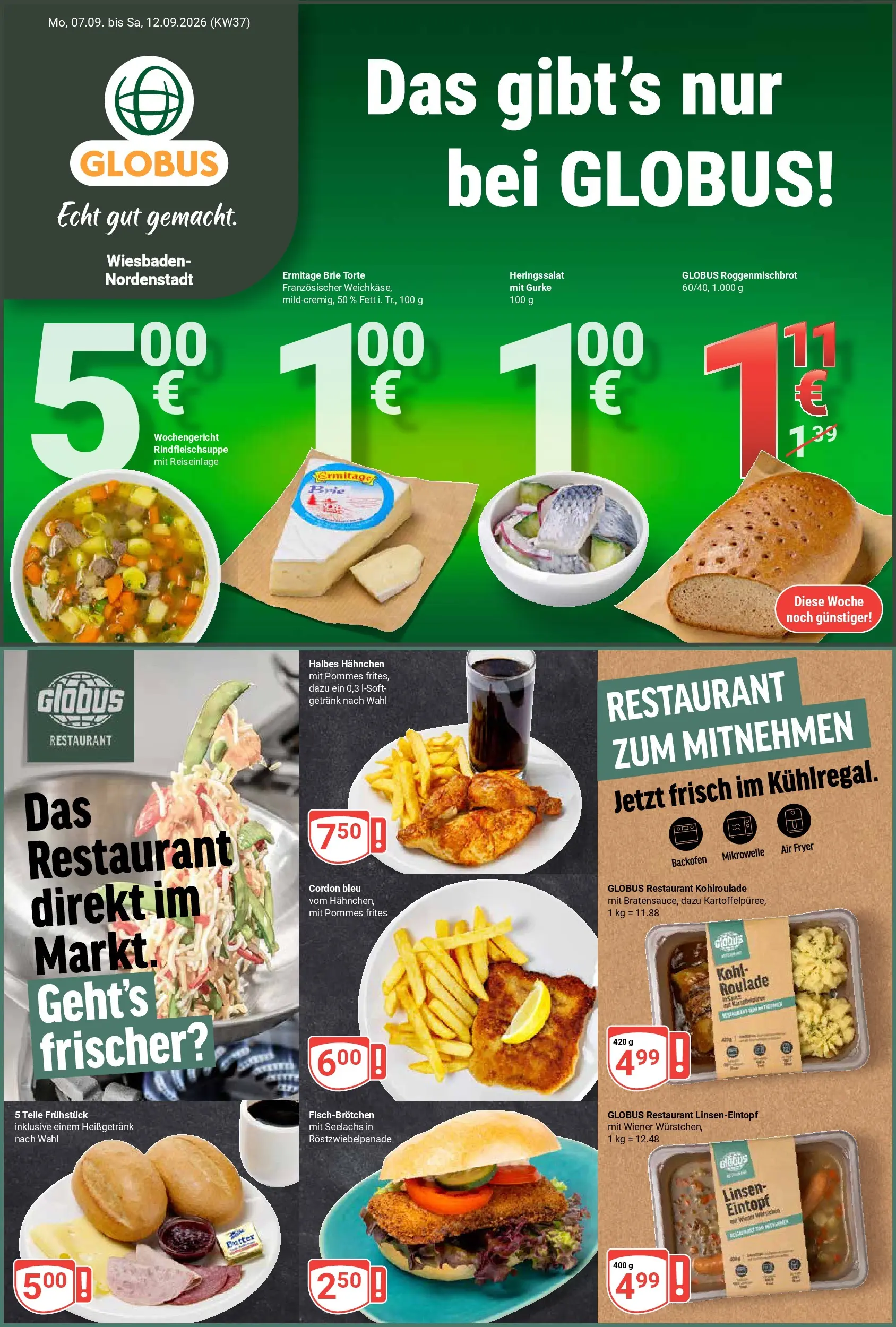 globus - Globus - Wiesbaden-Nordenstadt Prospekt nächste Woche – von Montag 07.09.2026 bis Samstag 12.09.2026