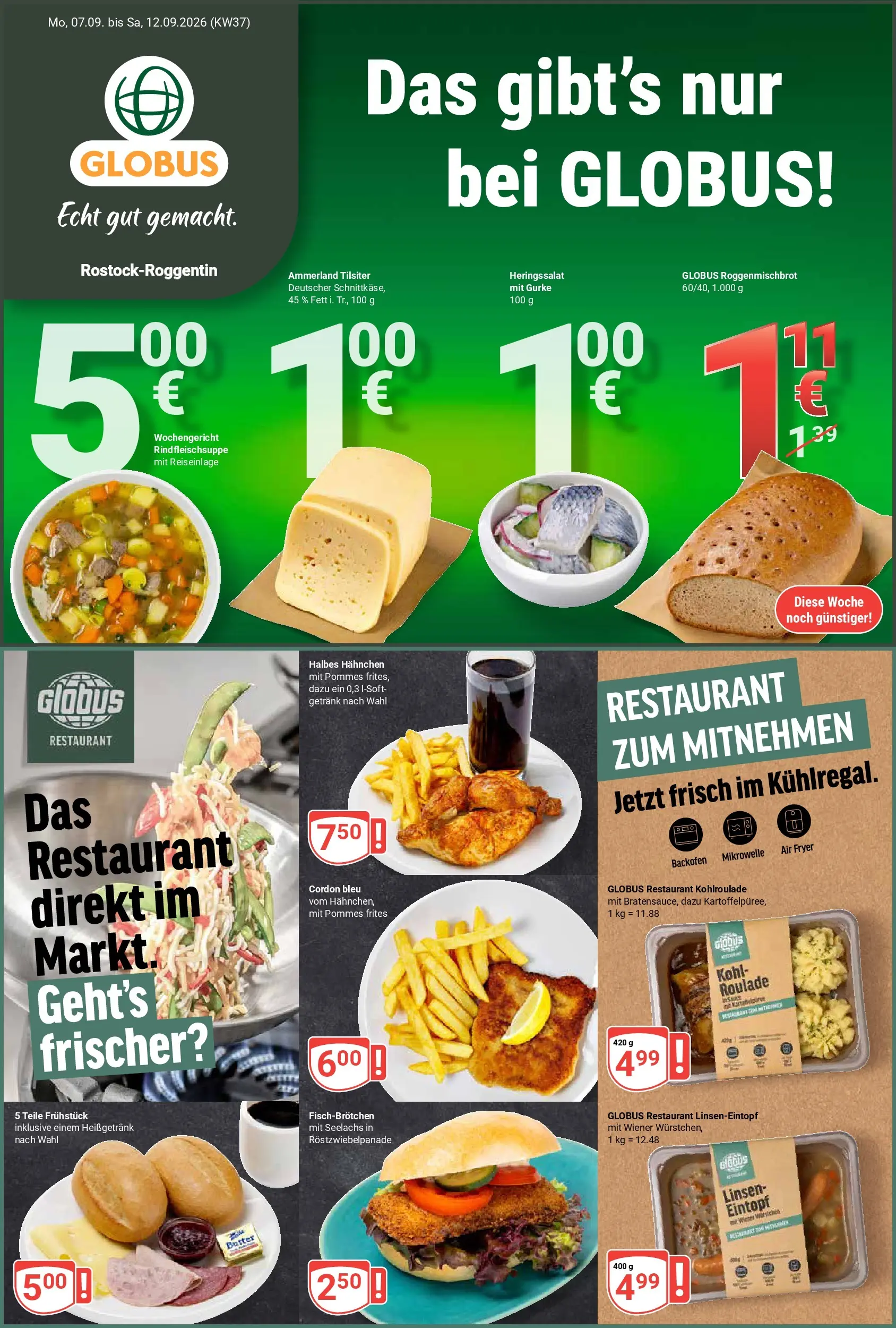 globus - Globus - Rostock-Roggentin Prospekt nächste Woche – von Montag 07.09.2026 bis Samstag 12.09.2026