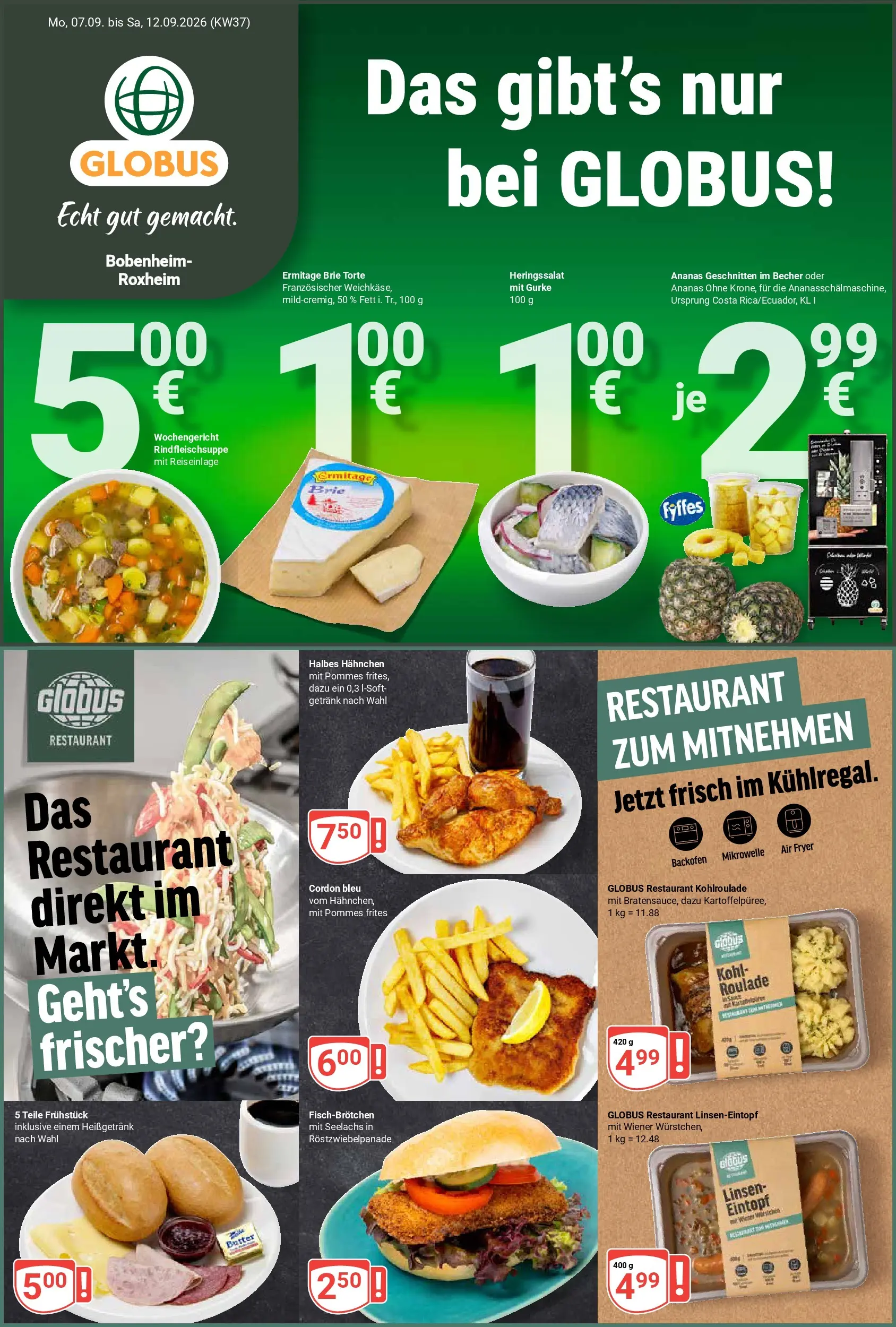 globus - Globus - Bobenheim-Roxheim Prospekt nächste Woche – von Montag 07.09.2026 bis Samstag 12.09.2026