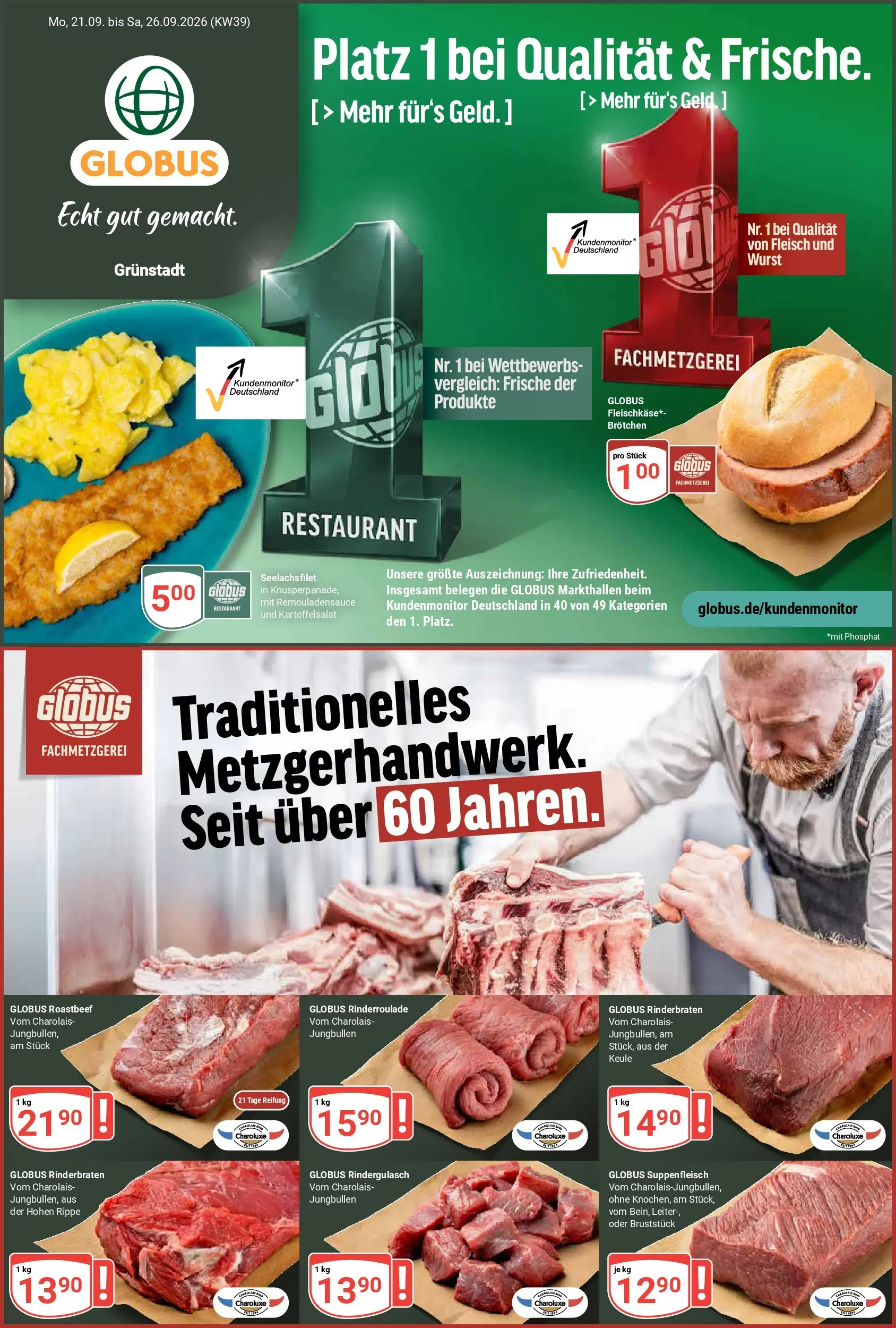 globus - Globus - Grünstadt Prospekt – von Montag 21.09.2026 bis Samstag 26.09.2026