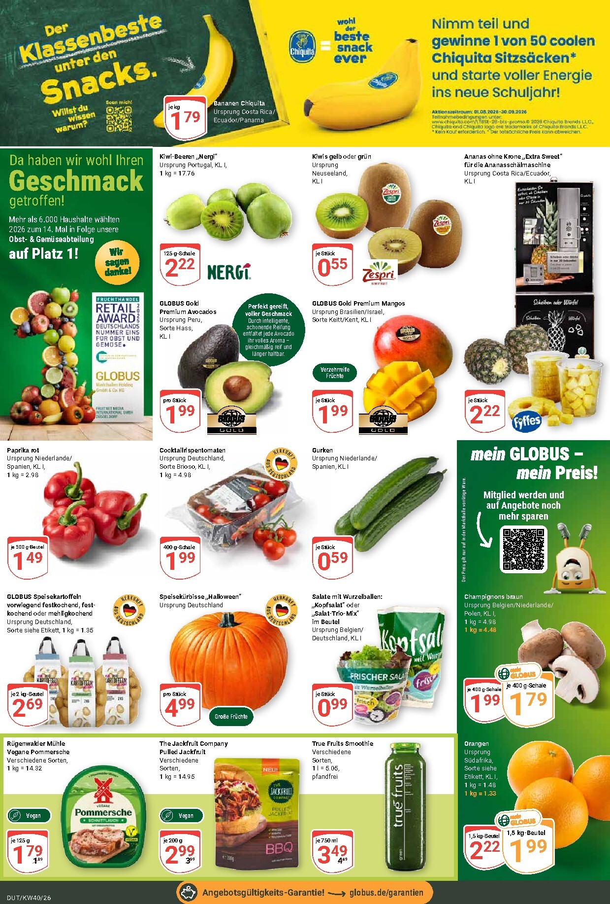 globus - Globus - Dutenhofen Prospekt nächste Woche – von Montag 28.09.2026 bis Freitag 02.10.2026 - page: 8