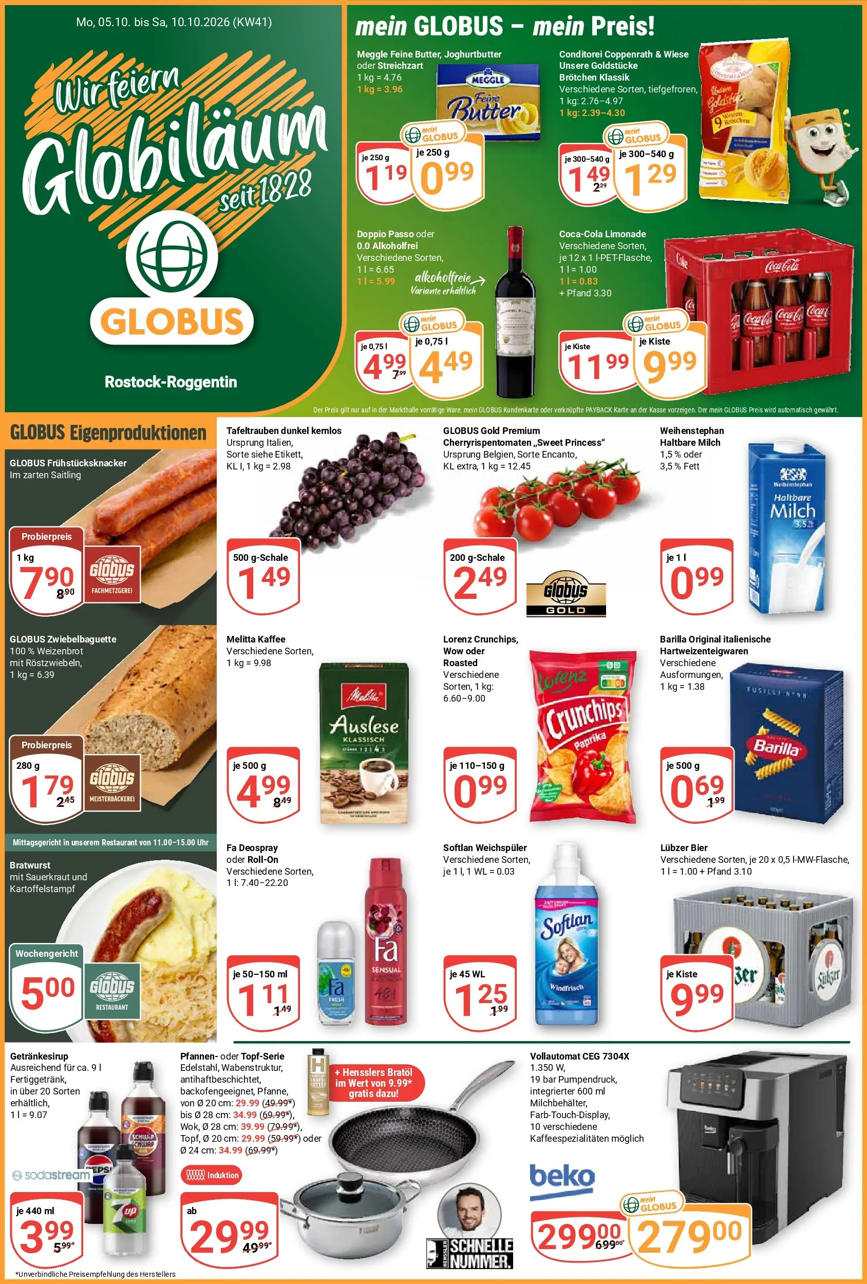 globus - Globus - Rostock-Roggentin Prospekt nächste Woche – von Montag 05.10.2026 bis Samstag 10.10.2026