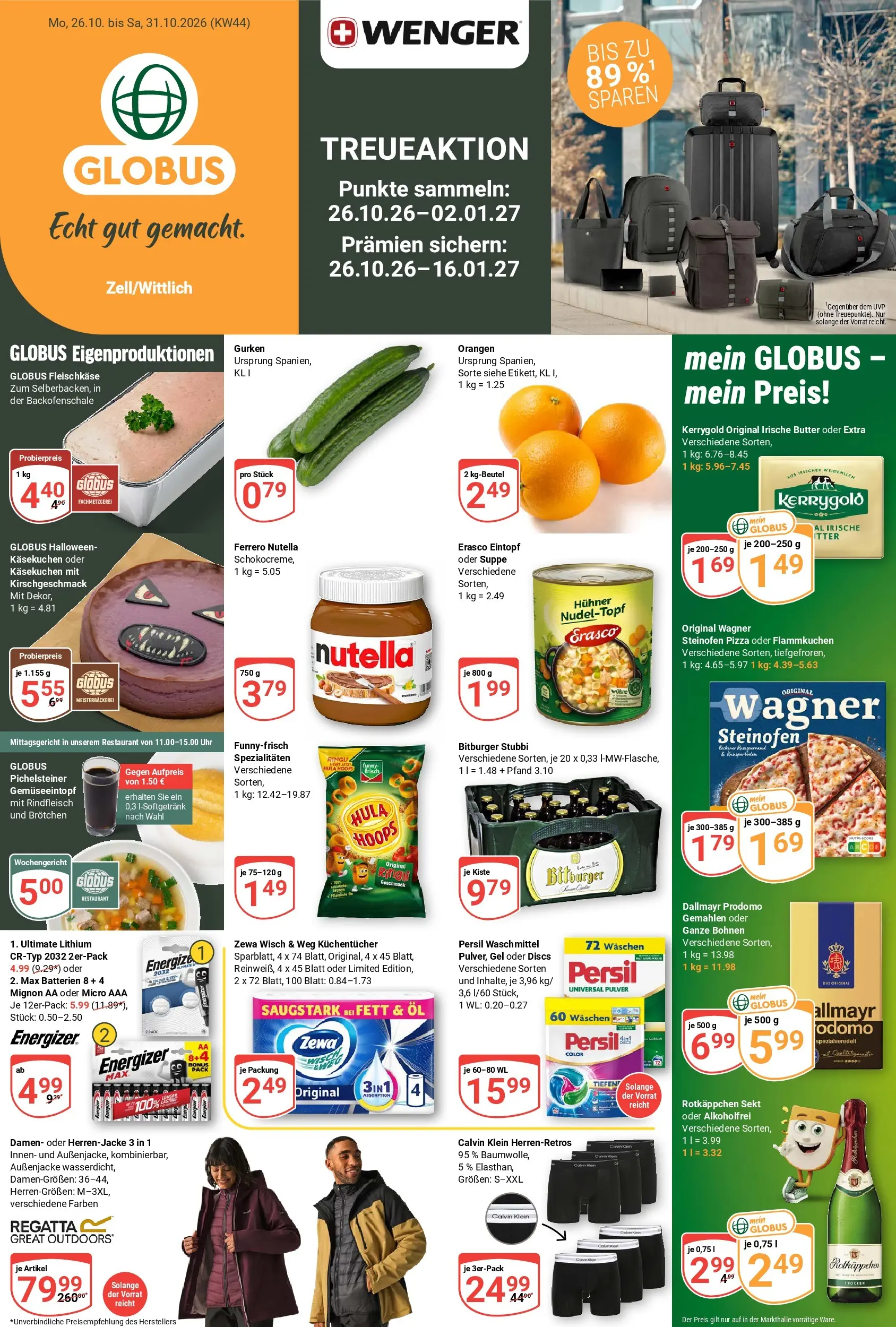 globus - Globus - Zell/Wittlich Prospekt nächste Woche – von Montag 26.10.2026 bis Samstag 31.10.2026