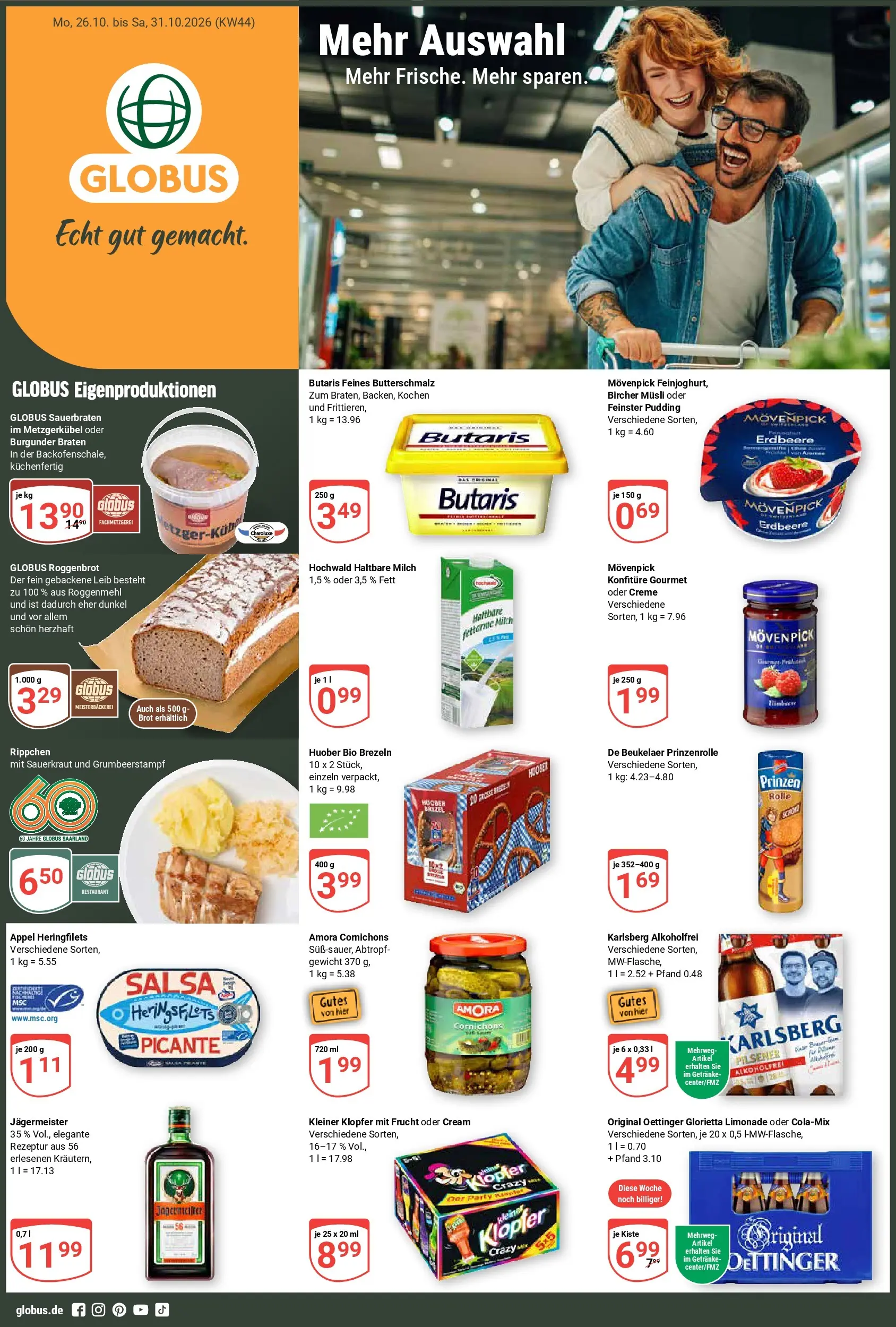 globus - Globus Prospekt nächste Woche – von Montag 26.10.2026 bis Samstag 31.10.2026 - page: 1