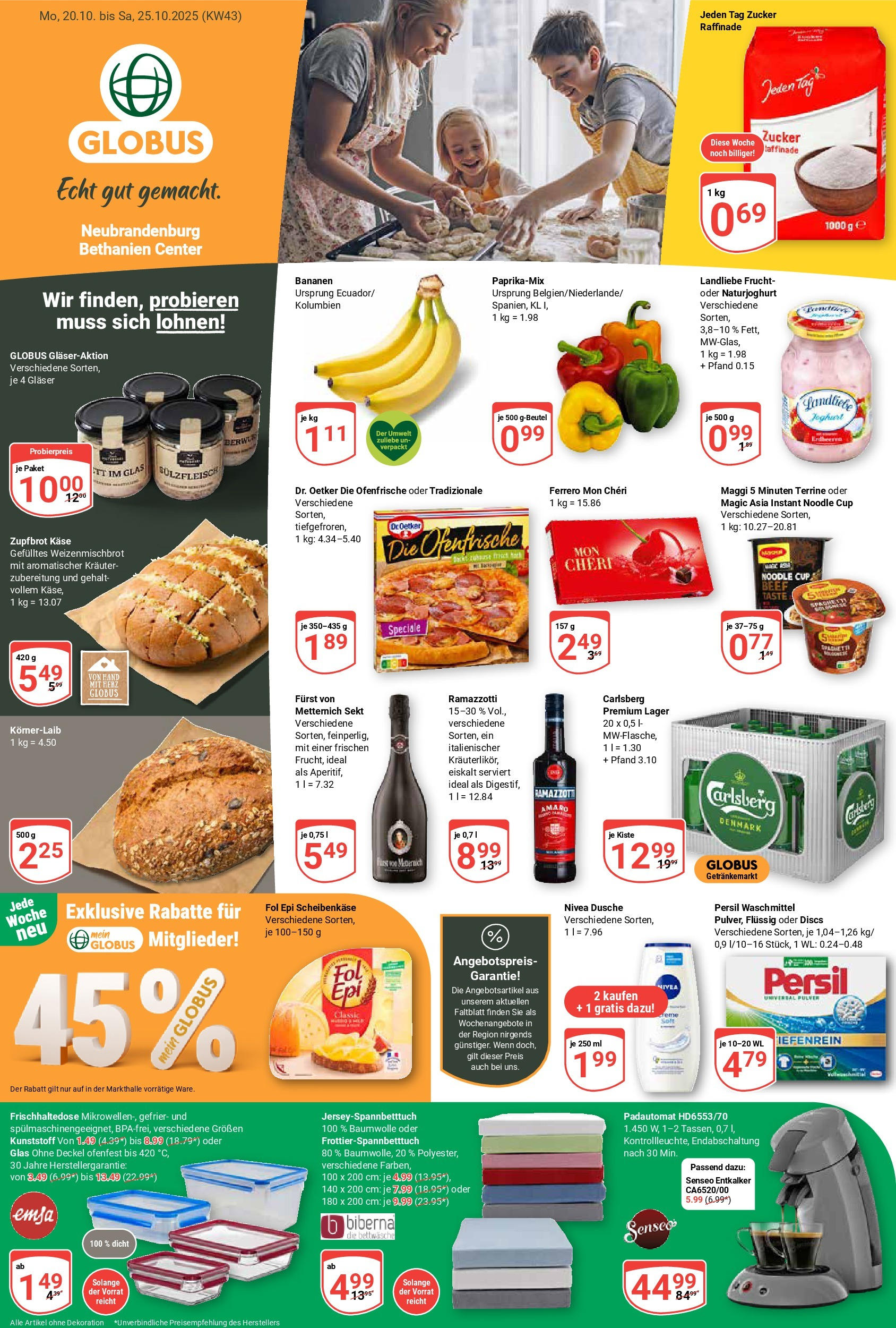 globus - Globus - Neubrandenburg Bethanien Center-Prospekt gültig vom 20.10. bis 25.10.