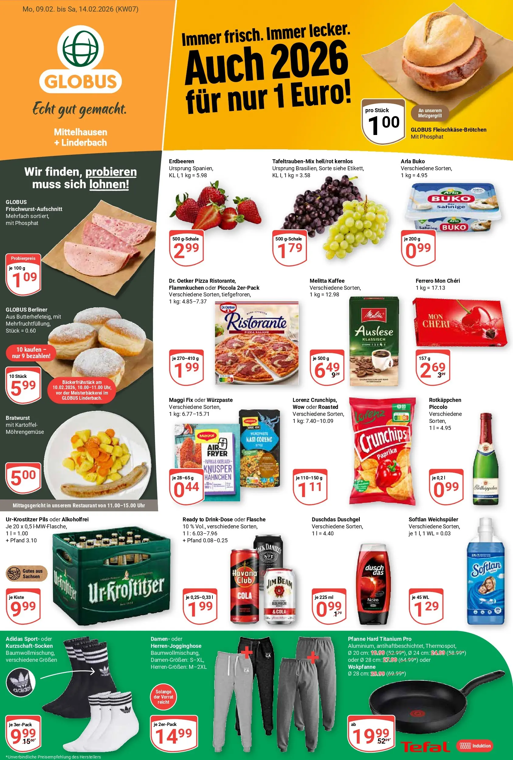 globus - Globus - Mittelhausen + Linderbach-Prospekt gültig vom 09.02.2026 bis 14.02.2026