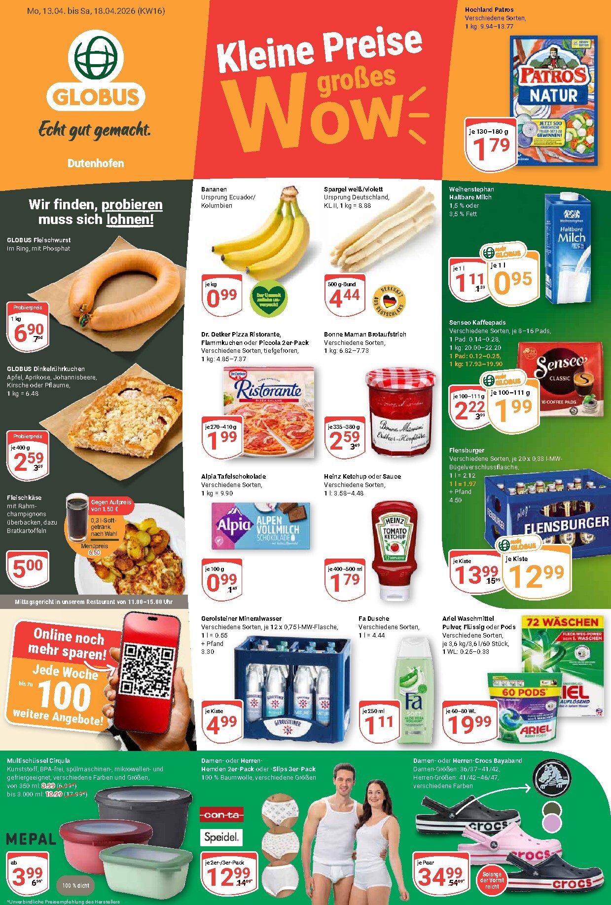 globus - Globus - Dutenhofen Prospekt nächste Woche – von Montag 13.04.2026 bis Samstag 18.04.2026