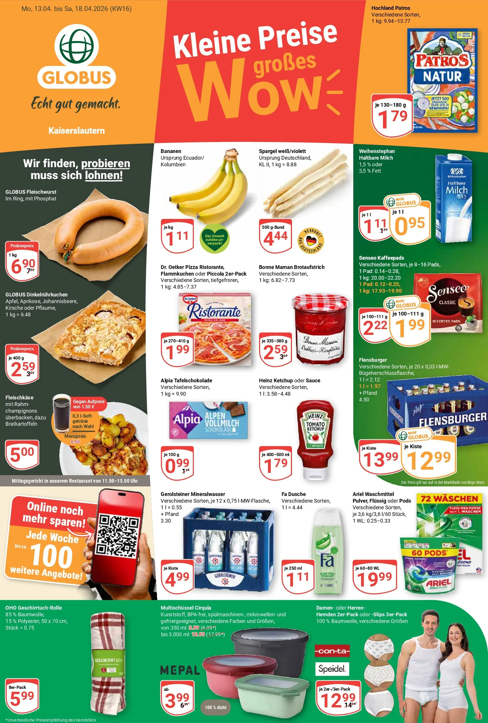 globus - Globus - Kaiserslautern Prospekt nächste Woche – von Montag 13.04.2026 bis Samstag 18.04.2026