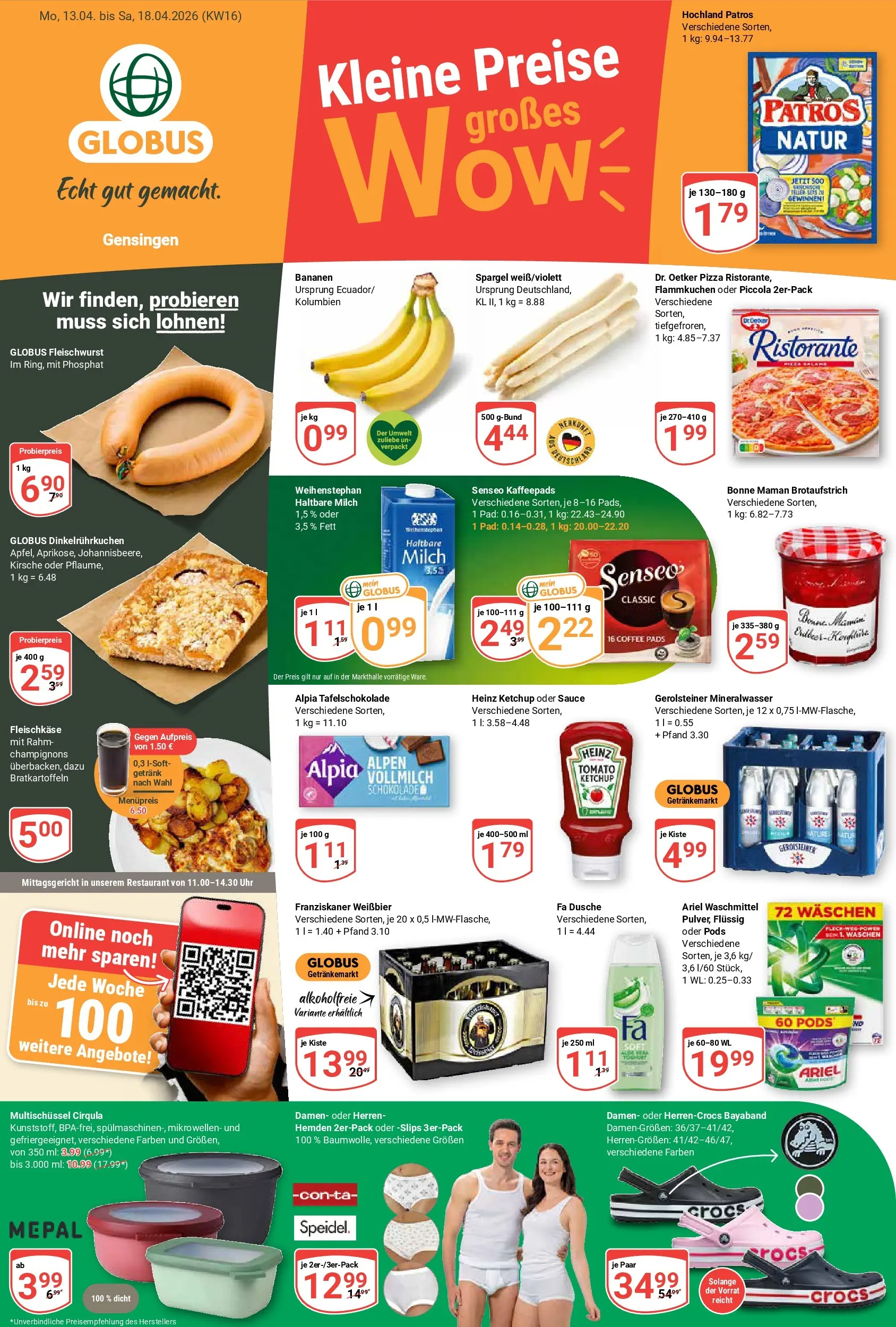globus - Globus - Gensingen Prospekt nächste Woche – von Montag 13.04.2026 bis Samstag 18.04.2026