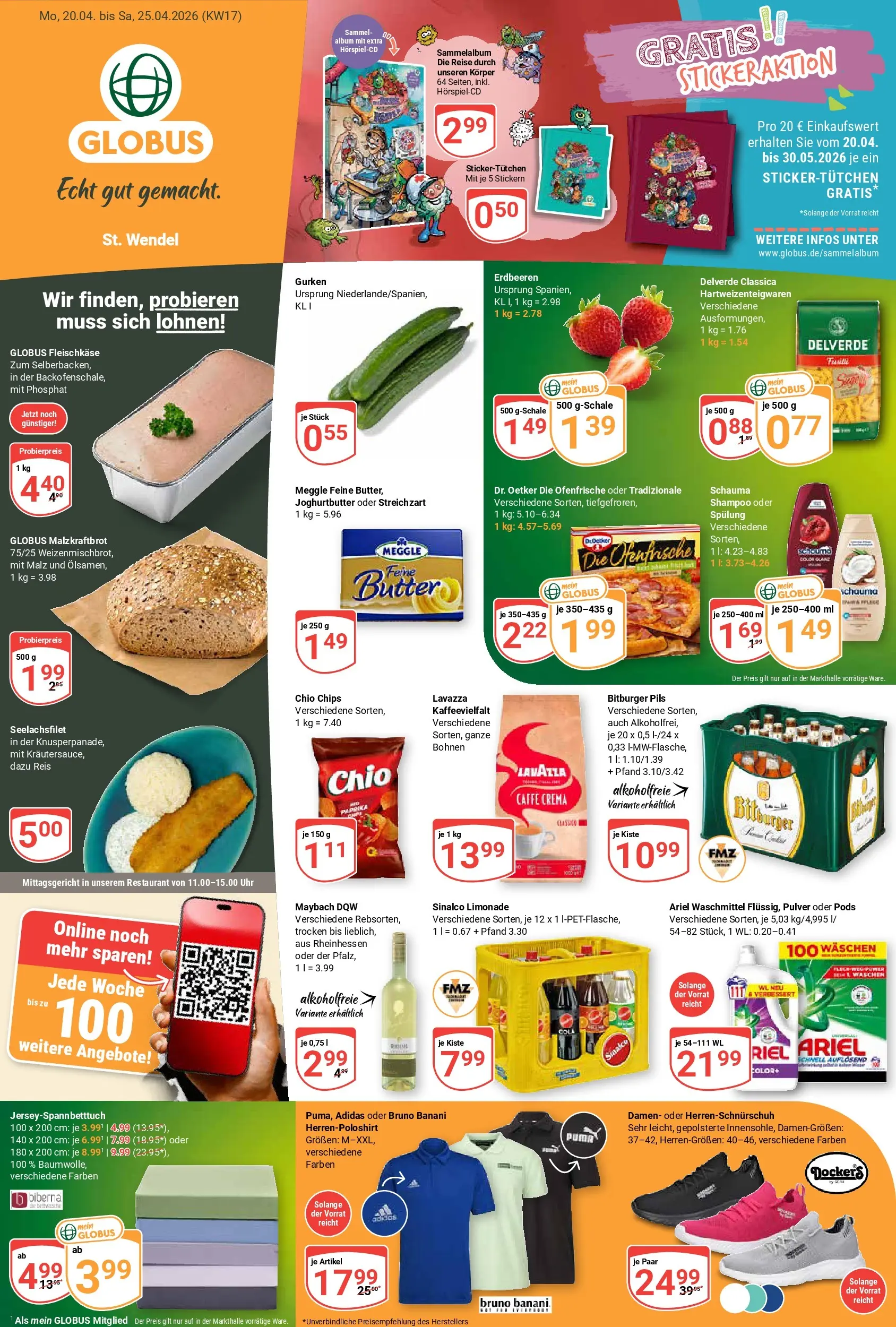 globus - Globus - St. Wendel Prospekt nächste Woche – von Montag 20.04.2026 bis Samstag 25.04.2026