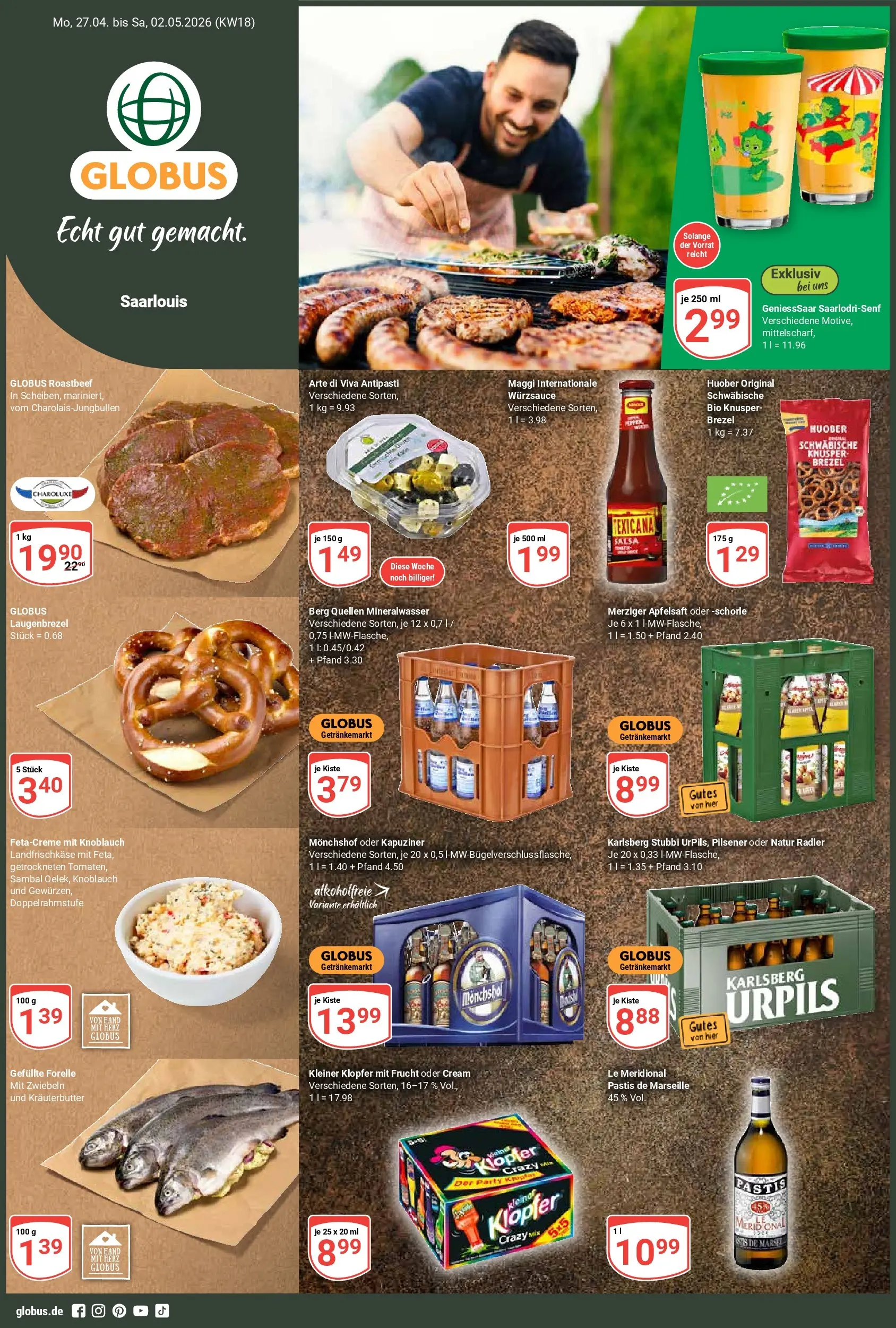globus - Globus - Saarlouis Prospekt nächste Woche – von Montag 27.04.2026 bis Samstag 02.05.2026