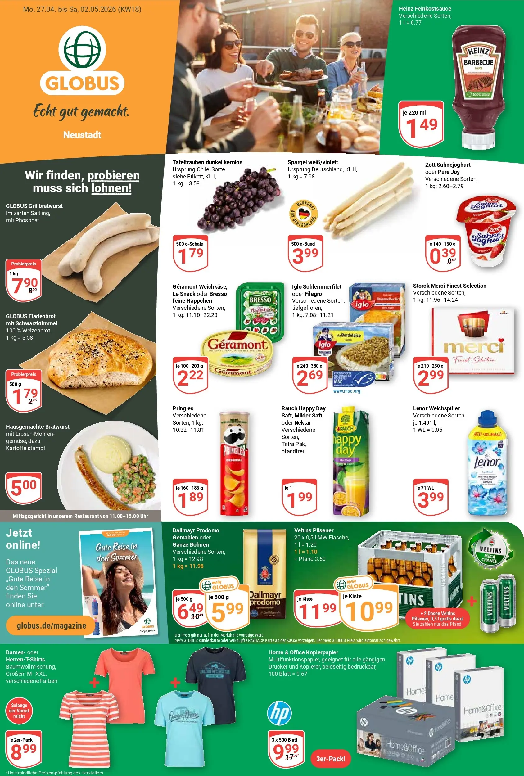 globus - Globus - Neustadt Prospekt nächste Woche – von Montag 27.04.2026 bis Samstag 02.05.2026