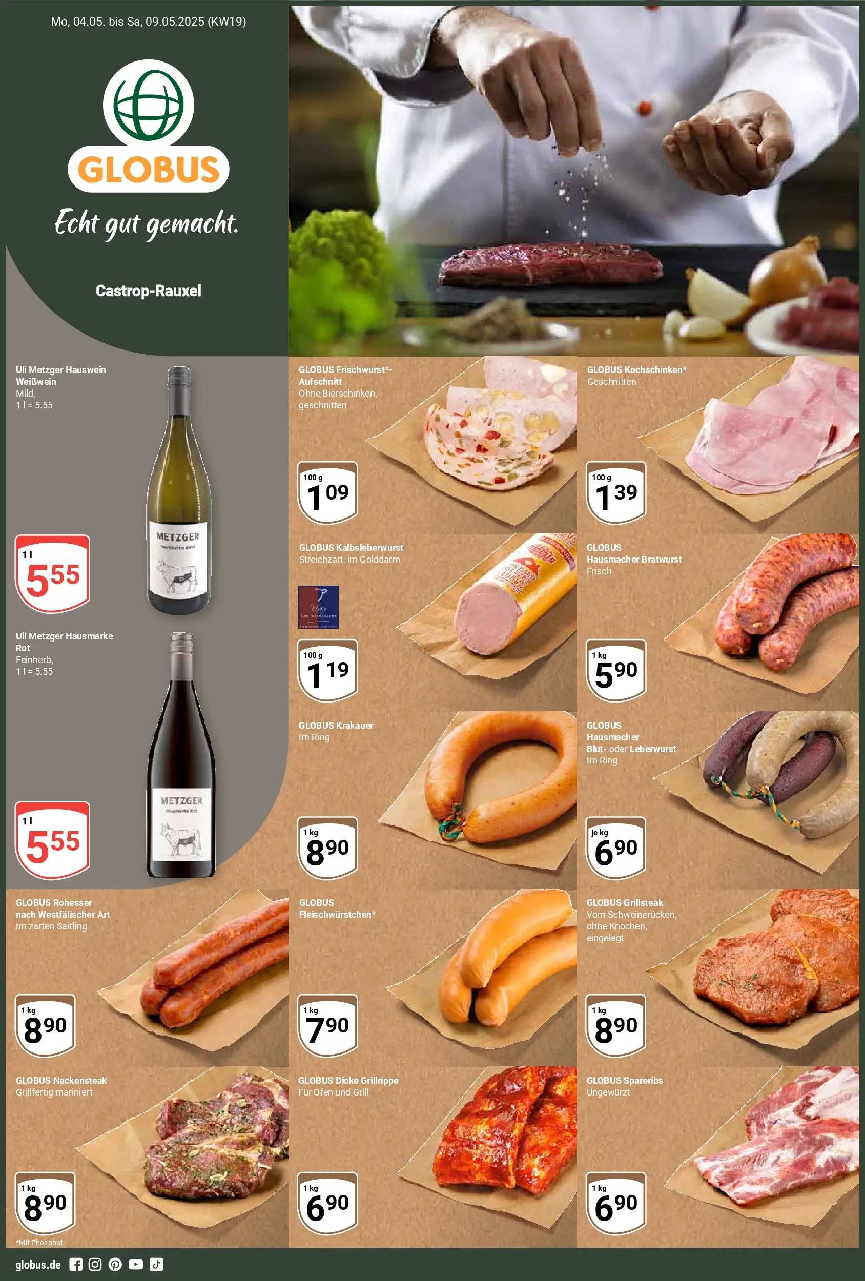 globus - Globus - Castrop-Rauxel Prospekt nächste Woche – von Montag 04.05.2026 bis Samstag 09.05.2026