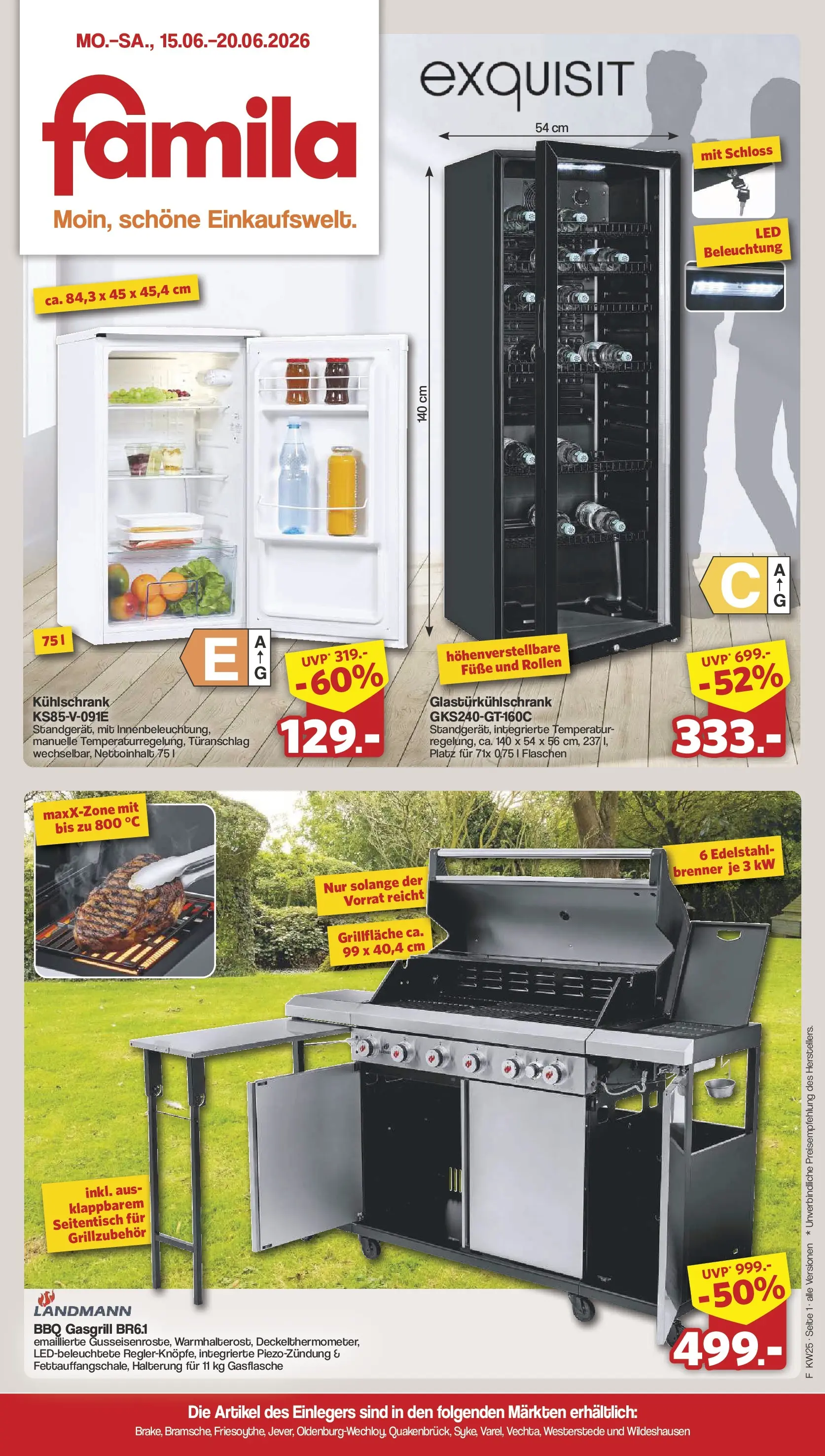 famila-nordwest - Famila Nordwest - Einleger Prospekt – von Montag 15.06.2026 bis Samstag 20.06.2026