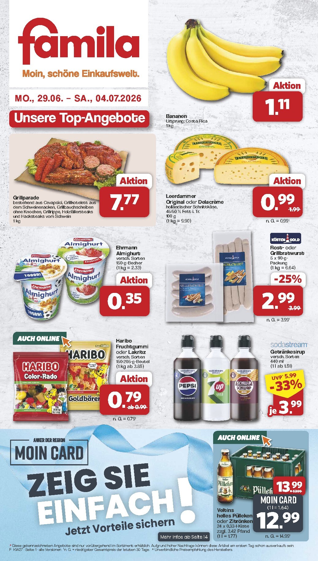 famila-nordwest - Famila Nordwest Prospekt nächste Woche – von Montag 29.06.2026 bis Samstag 04.07.2026 - page: 1