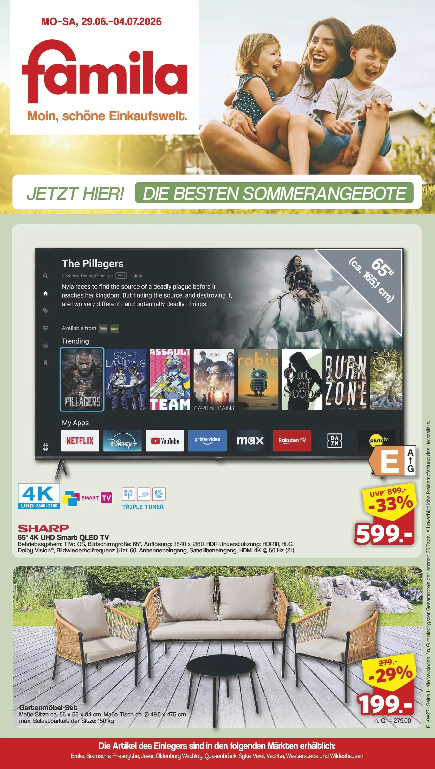 famila-nordwest - Famila Nordwest - Famila: Einleger Prospekt nächste Woche – von Montag 29.06.2026 bis Samstag 04.07.2026 - page: 1