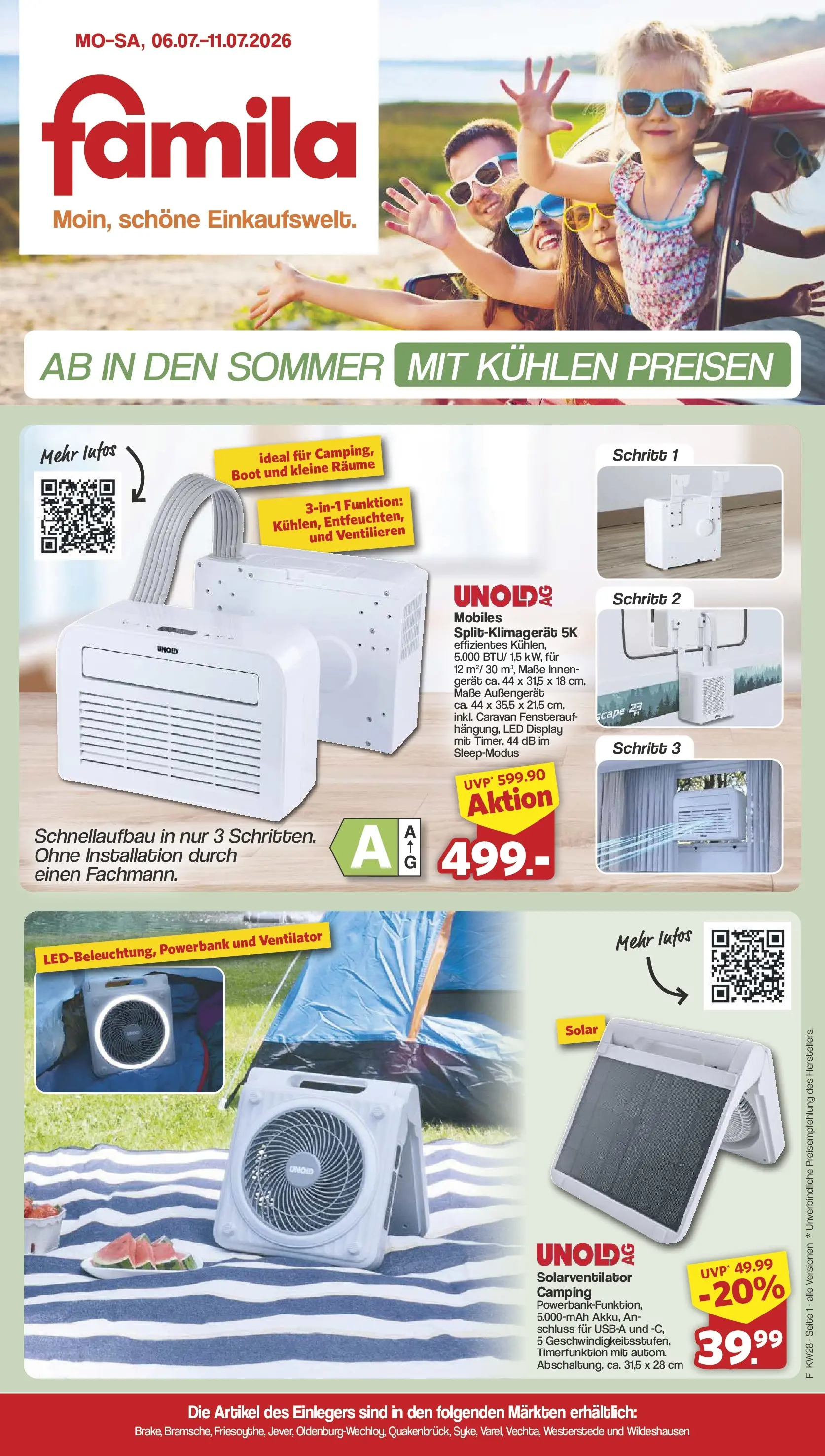 famila-nordwest - Famila Nordwest - Sommer Prospekt – von Montag 06.07.2026 bis Samstag 11.07.2026