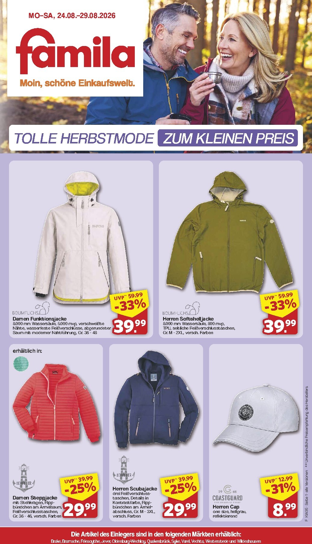 famila-nordwest - Famila Nordwest - Tolle Herbstmode zum Kleinen Preis Prospekt nächste Woche – von Montag 24.08.2026 bis Samstag 29.08.2026
