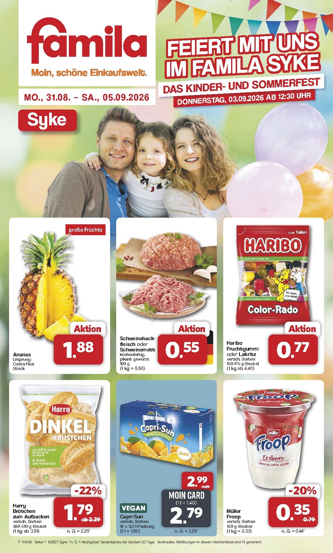 famila-nordwest - Famila Nordwest - Syke Prospekt nächste Woche – von Montag 31.08.2026 bis Samstag 05.09.2026