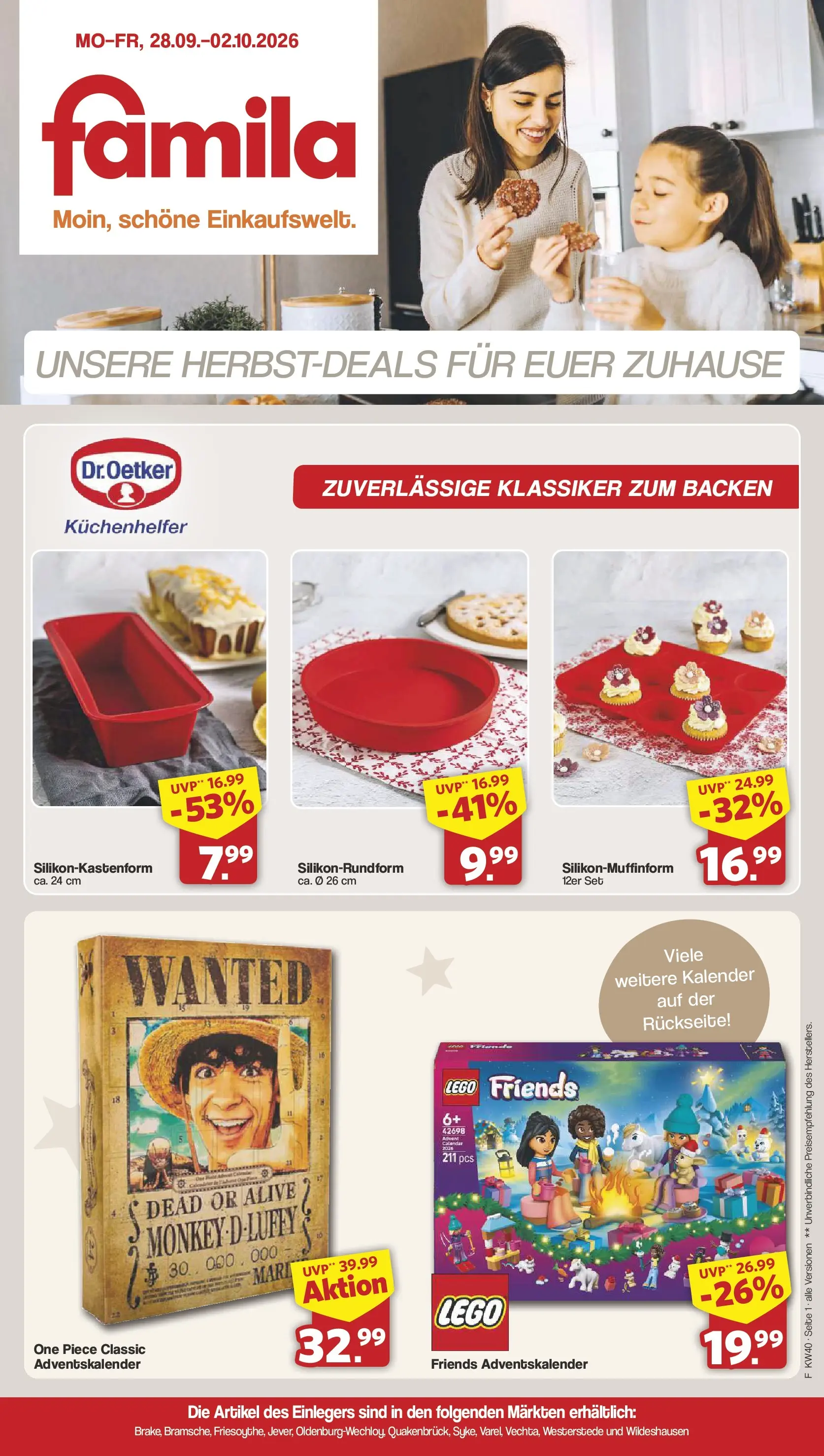 famila-nordwest - Famila Nordwest - Einleger Prospekt nächste Woche – von Montag 28.09.2026 bis Freitag 02.10.2026 - page: 1