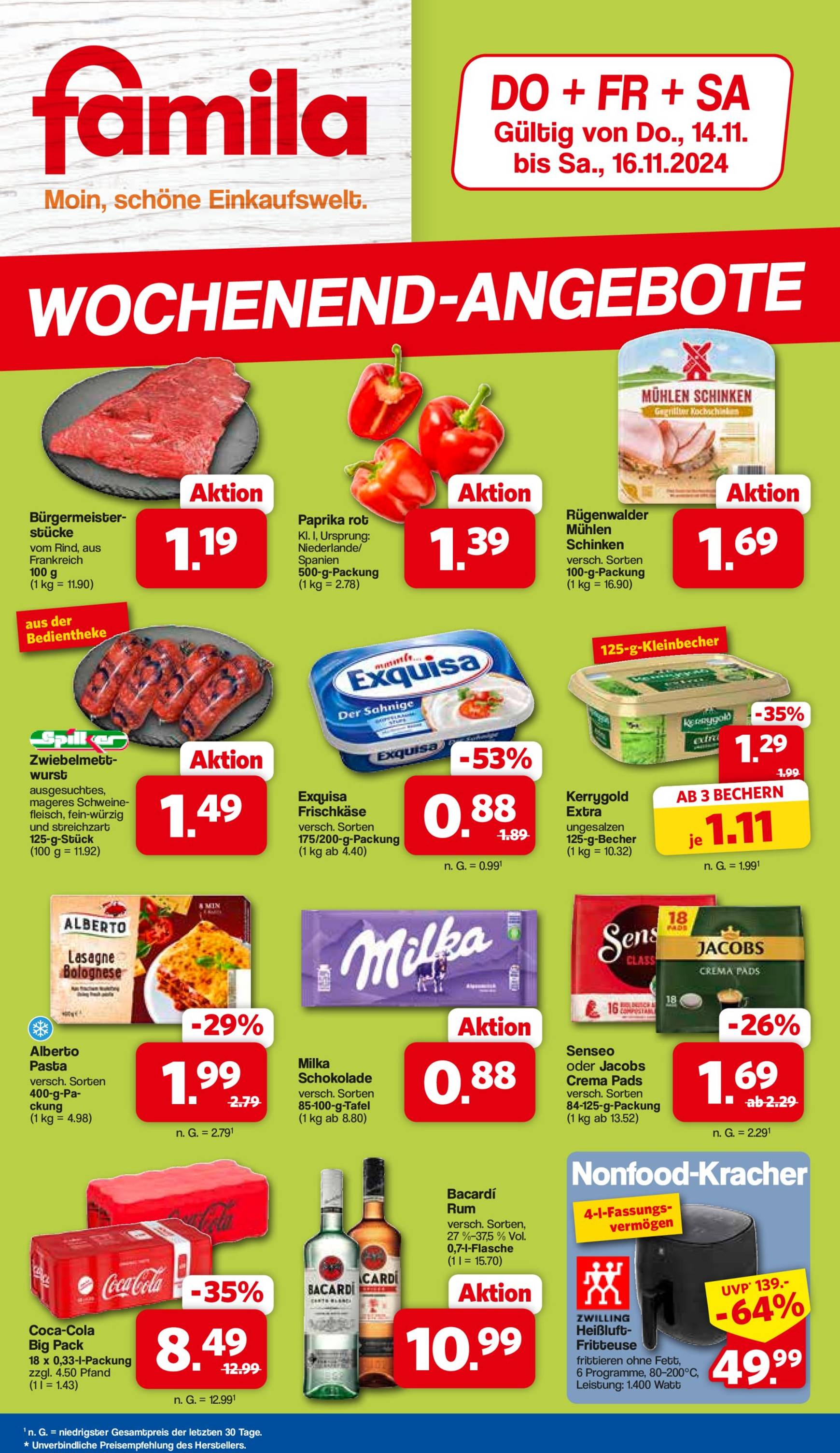 famila-nordwest - Famila Nordwest - Wochenend-Angebote-Prospekt gültig von 14.11. bis 16.11.