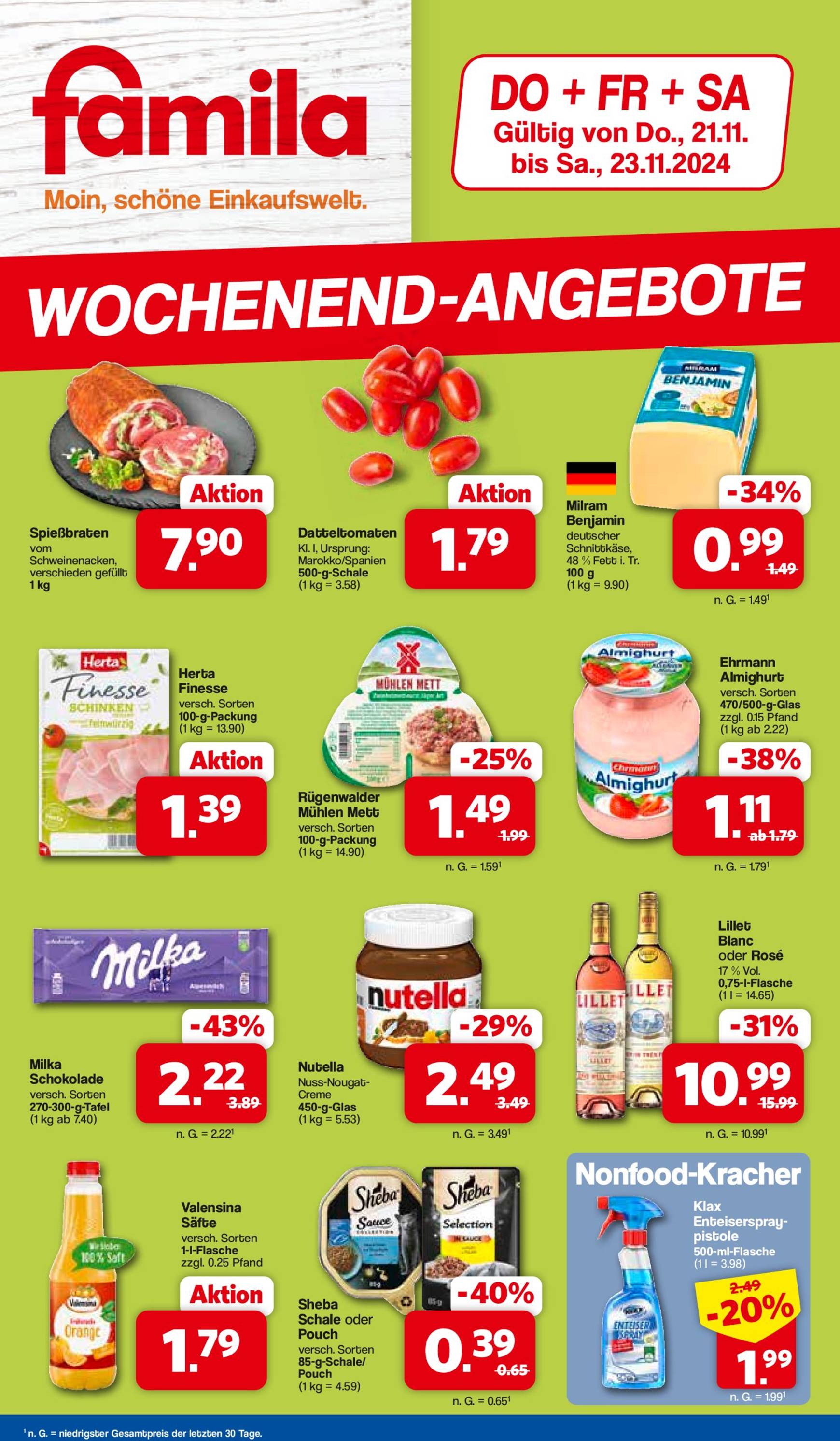 famila-nordwest - Famila Nordwest - Wochenendknüller-Prospekt gültig von 21.11. bis 23.11.